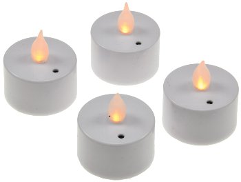 LED Teelichter, 4er Set, Luftzugsensor, zum An- und Ausblasen