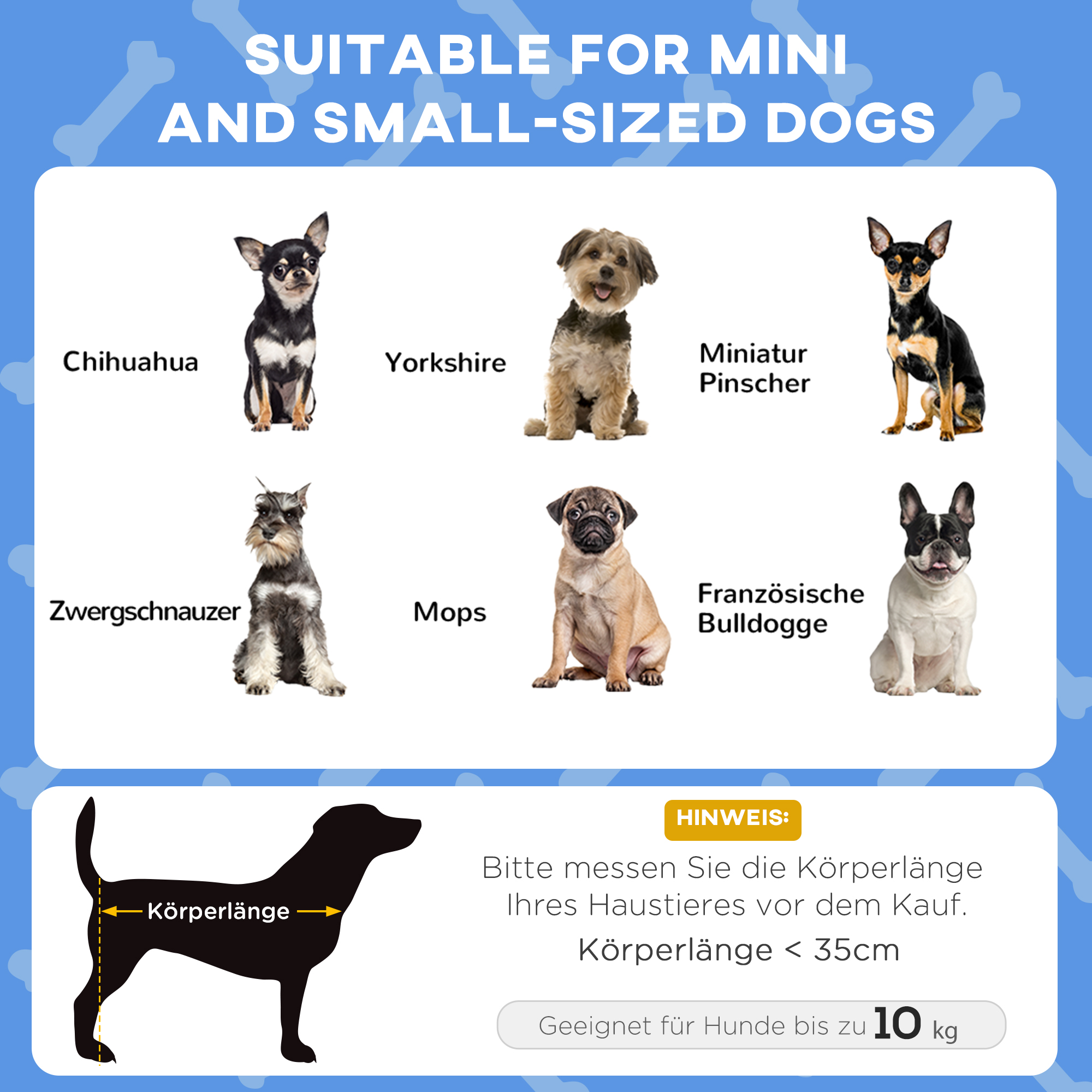 Hundebett mit Dach, Outdoor, tragbar, wasserabweisend, bis 30 kg, 61 x 46 x 63 cm, Dunkelblau