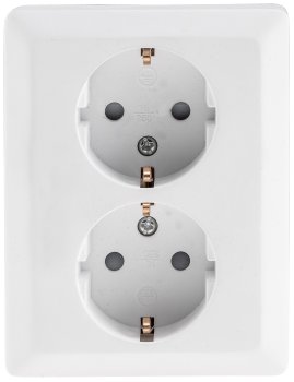 MILOS Schutzkontakt-Steckdose 2-fach / 250V~/ 16A, 1x UP, weiß matt