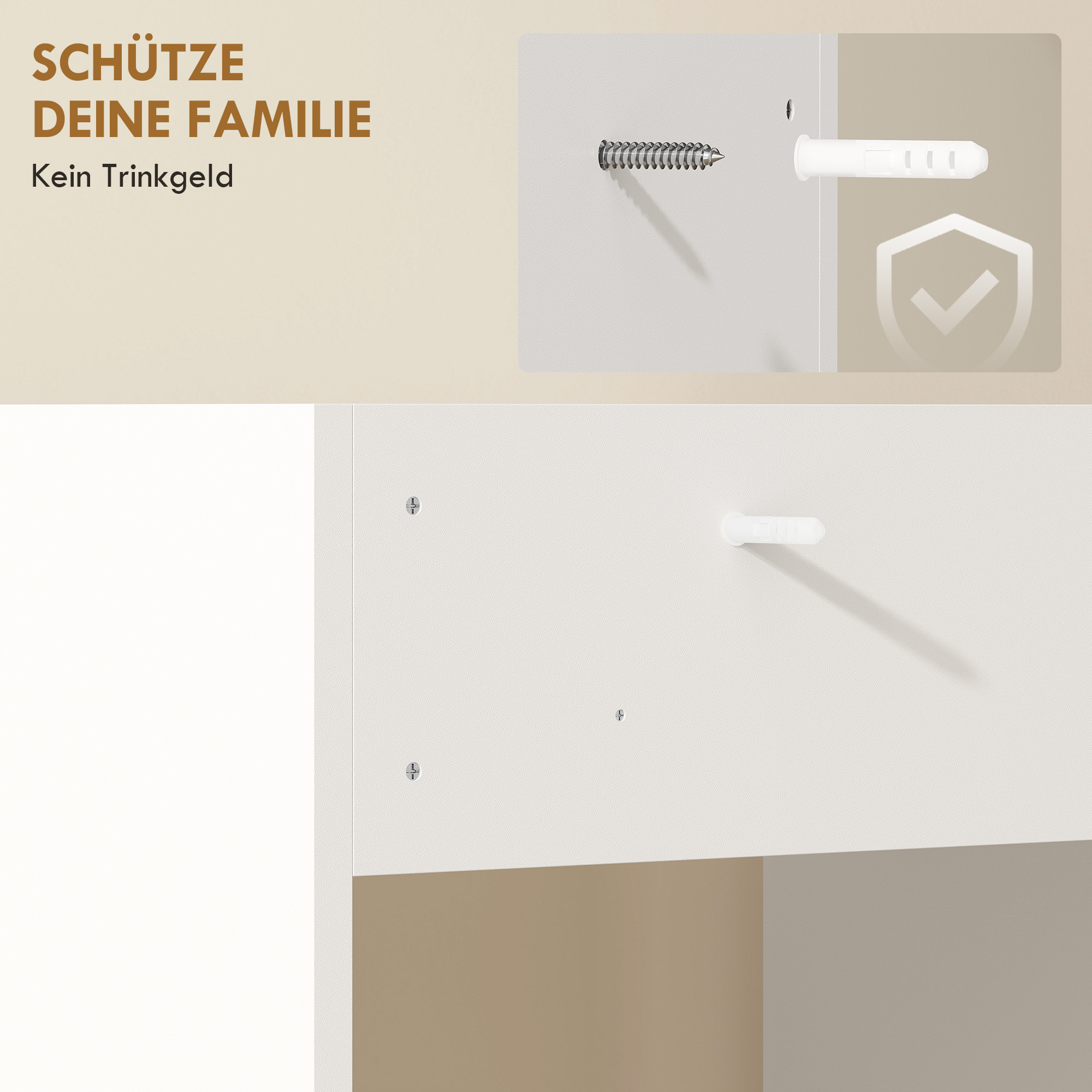 Badezimmerschrank Nischenschrank mit offen Regal, Badschrank für Badezimmer, kleine Räume, 64 x 60 x 97,5 cm, Weiß