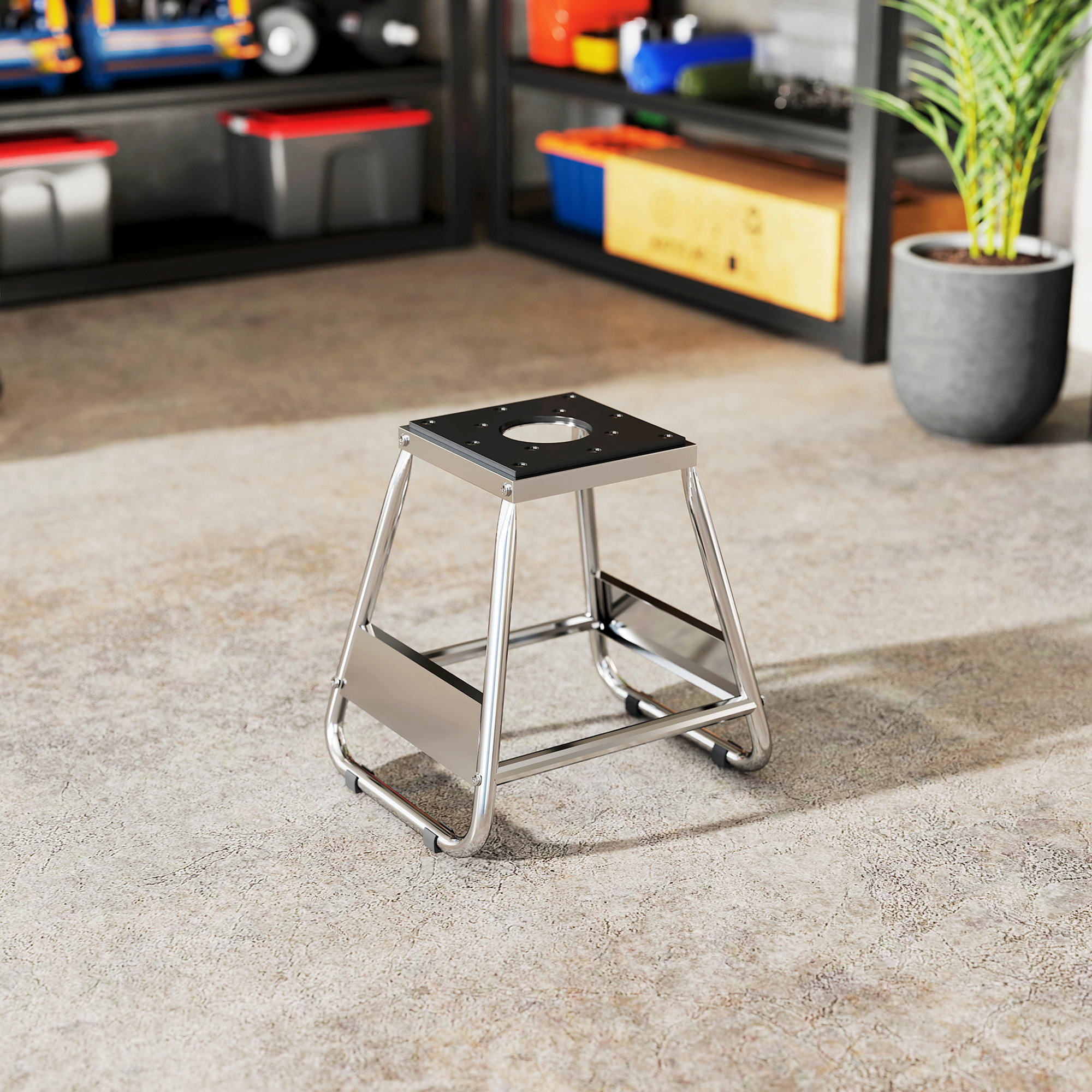 Motorrad Ständer, universal Motorrad Halterung bis 500kg belastbar, Motorradständer Stahl Grau