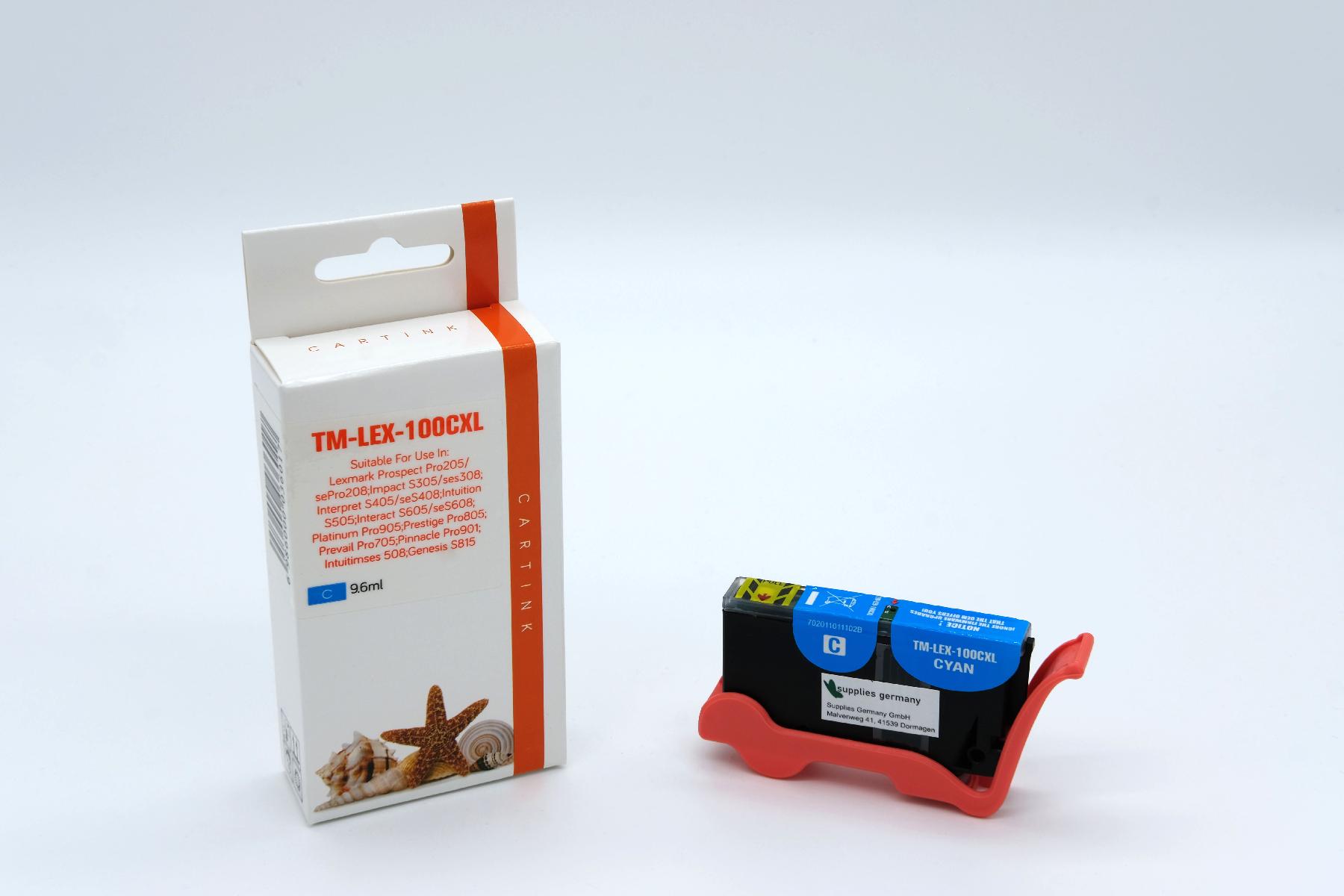 LEX100CXL Refill Tinte cyan für Lexmark / 14N1093E / 9,6ml LEX100CXL Refill Tinte cyan für Lexmark / 14N1093E / 9,6ml