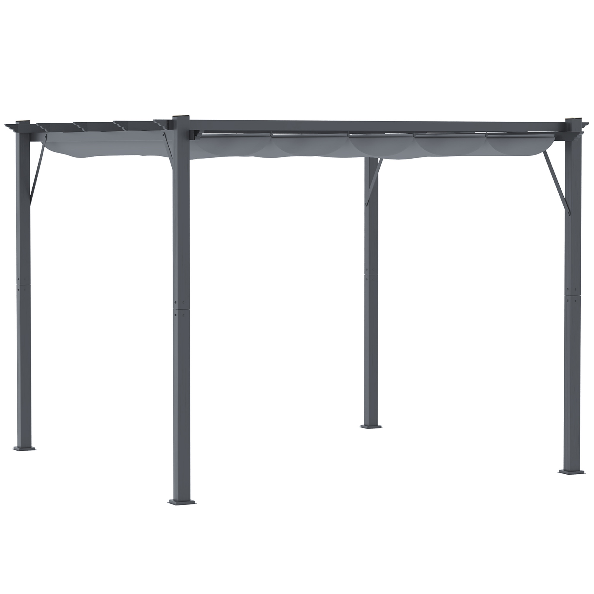 Pergola Pavillon Terrassenüberdachung mit Schiebedach Garten Alu Kohlegrau+Dunkelgrau 3x3x2,23 m Pergola Pavillon Terrassenüberdachung mit Schiebedach Garten Alu Kohlegrau+Dunkelgrau 3x3x2,23 m