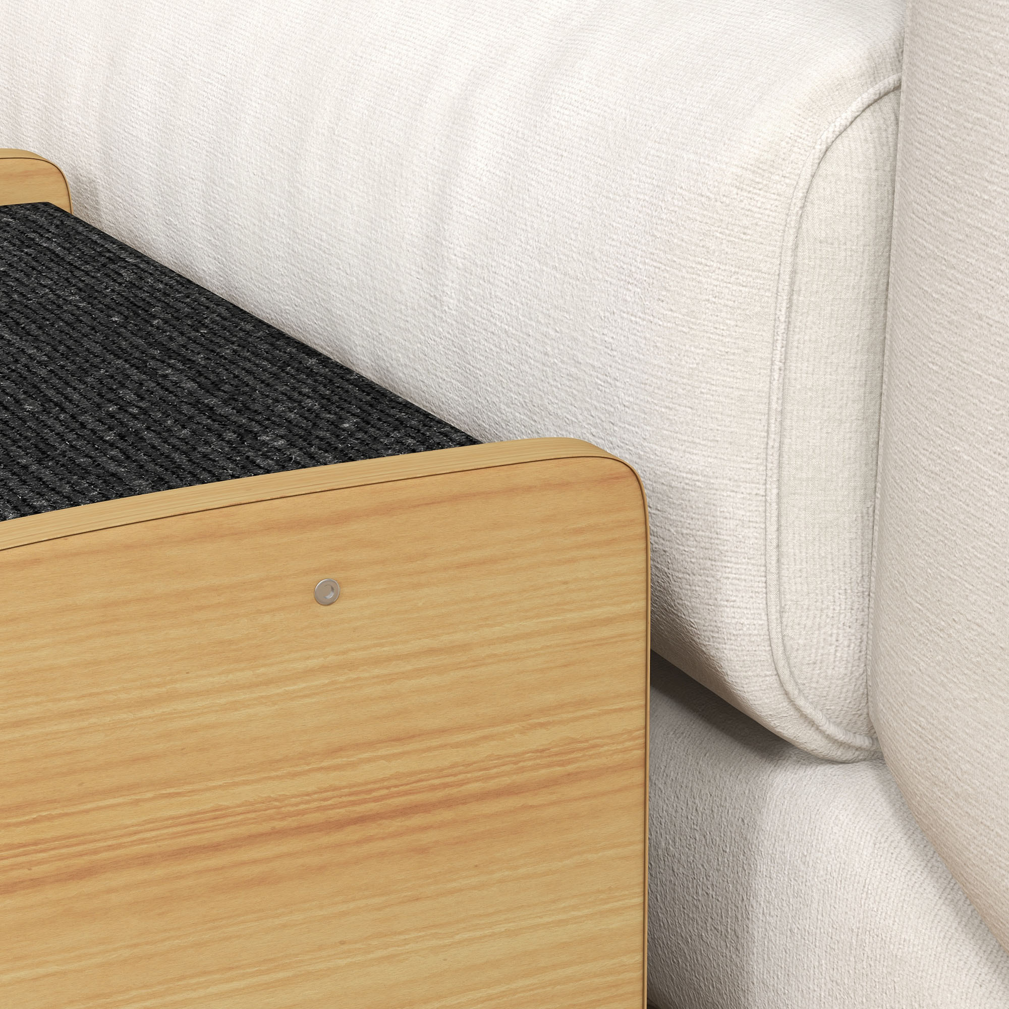 Haustiertreppe Hundetreppe, 3 Stufen, kleiner Hund, 38,5 cm x 38,5 cm x 30 cm, Eiche + Schwarz