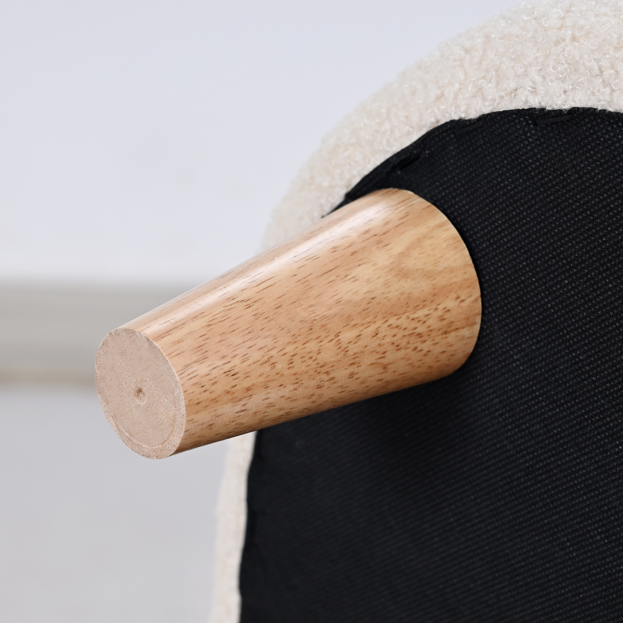 Kindersessel, Plüschsessel mit Bärenohren, Fleece-Bezug, Schaumstoff, Beige