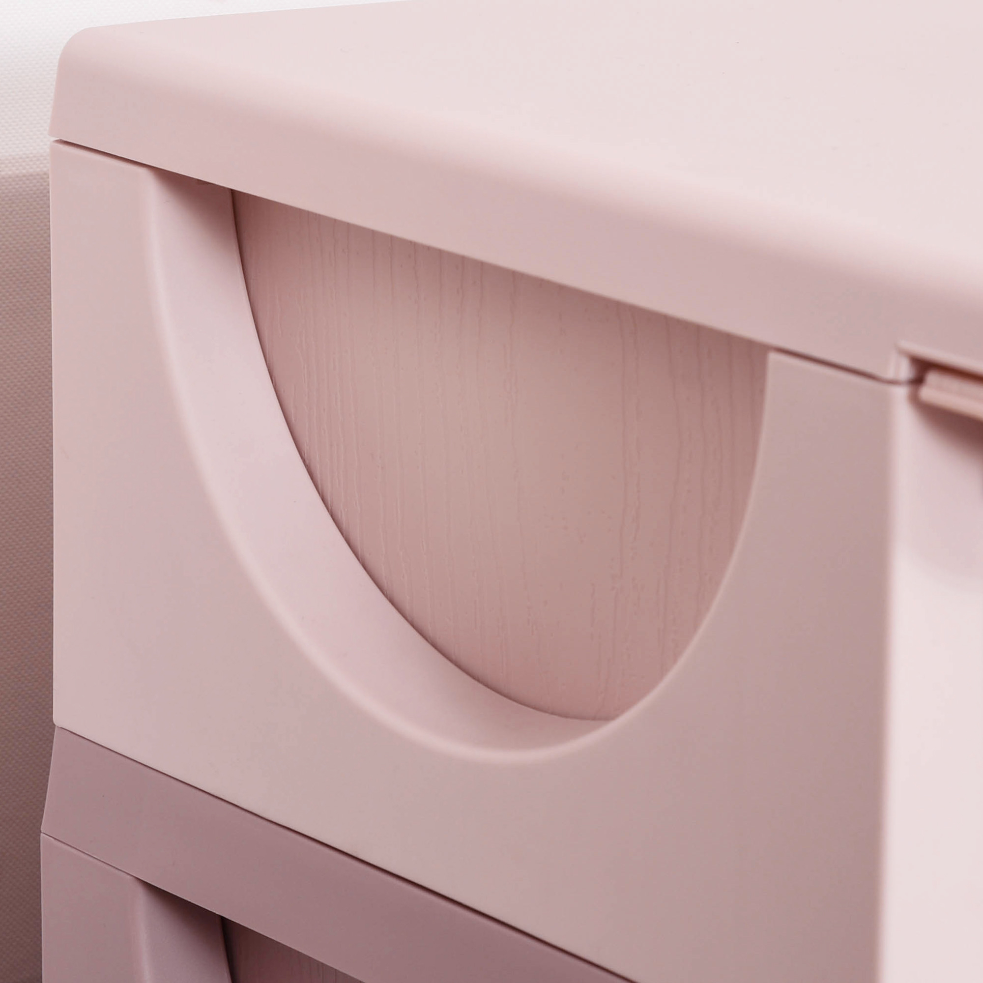 Aufbewahrungsboxen für Kinder, 3 Schubladen, abgerundete Kanten, erhöhtes Design, 37x37x56,5 cm, Rosa