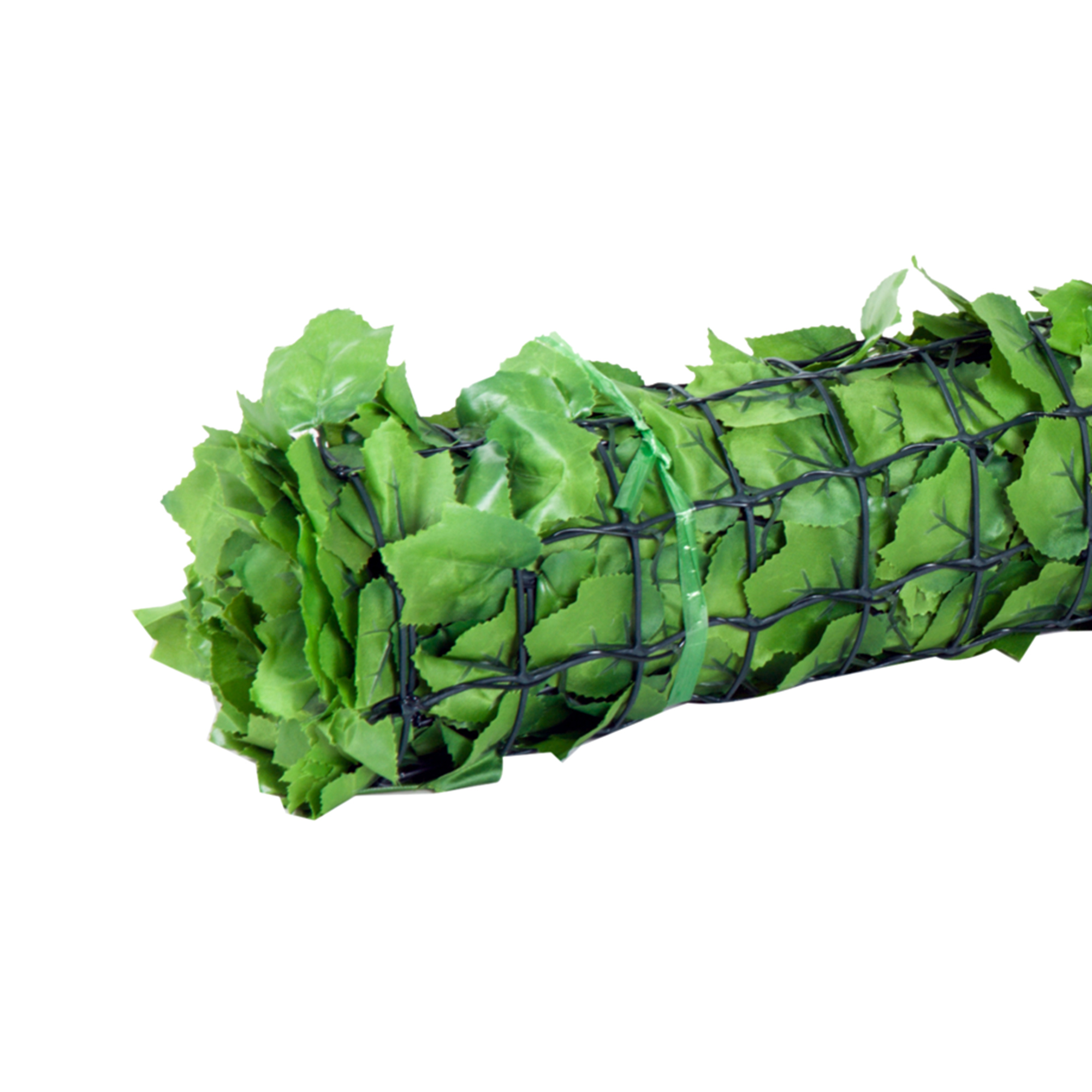Künstlicher Hecken-Sichtschutz, UV-geschützt, Sichtschutzgitter mit Blättern, Hecken-Zaun, 300 x 100 cm, Grün