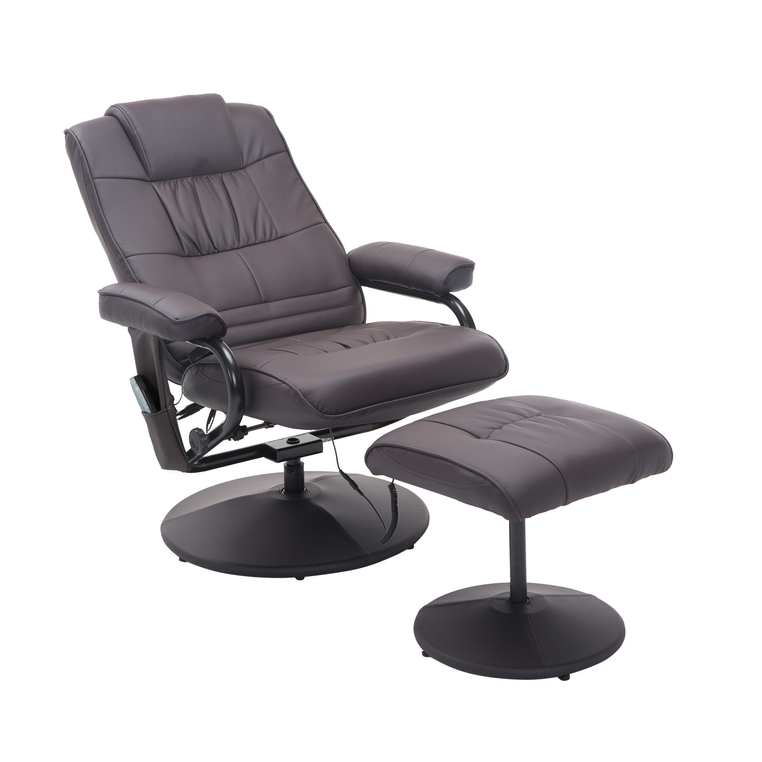 Massagesessel Relaxsessel, inkl, Fußhocker, 10 Vibrationspunkte, 1 Fernbedienung; 77 cm x 84 cm x 95 cm, Braun