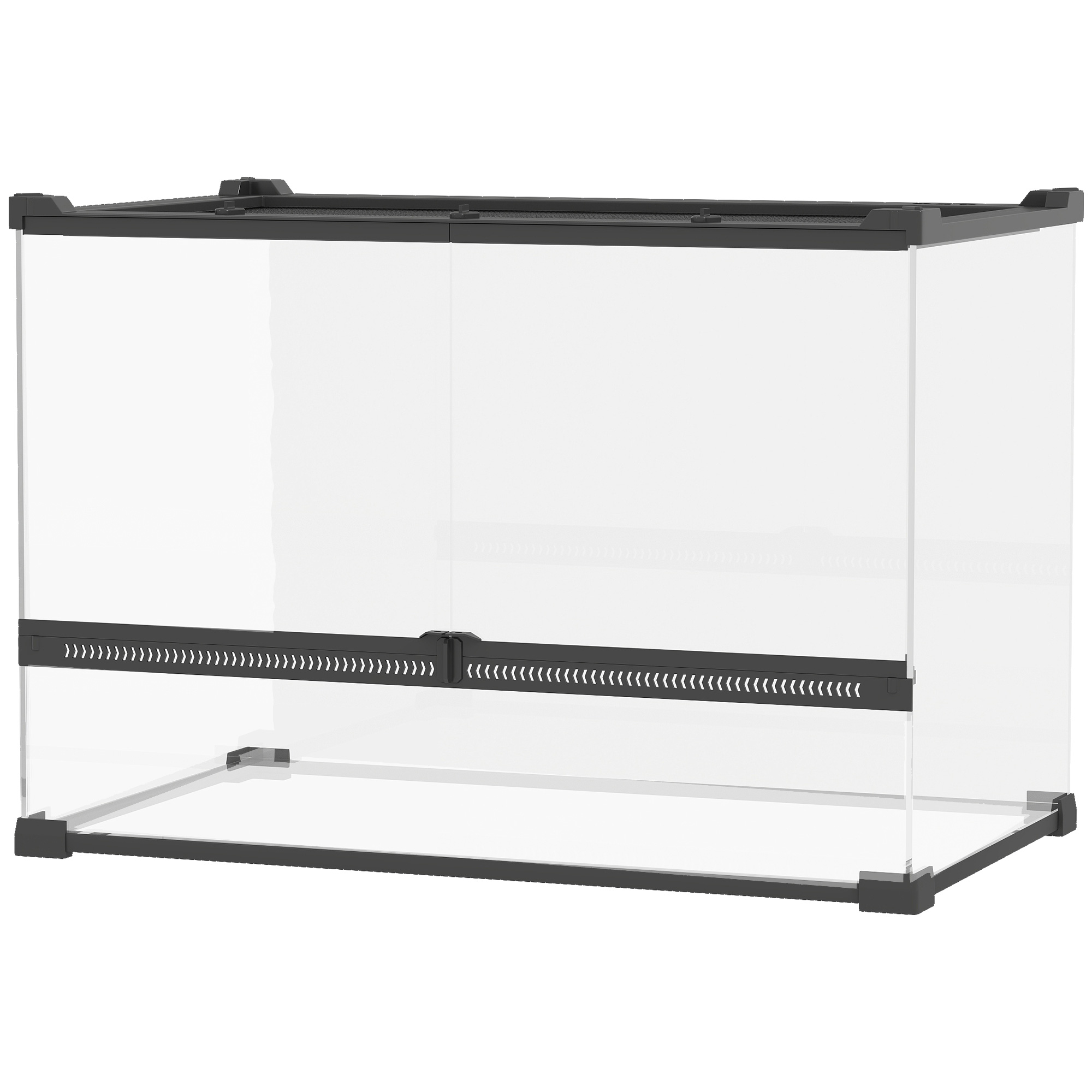 Glas-Terrarium für Reptilien, erhöhter & wasserdichter Boden, Knopfschloss Glas-Terrarium für Reptilien, erhöhter & wasserdichter Boden, Knopfschloss