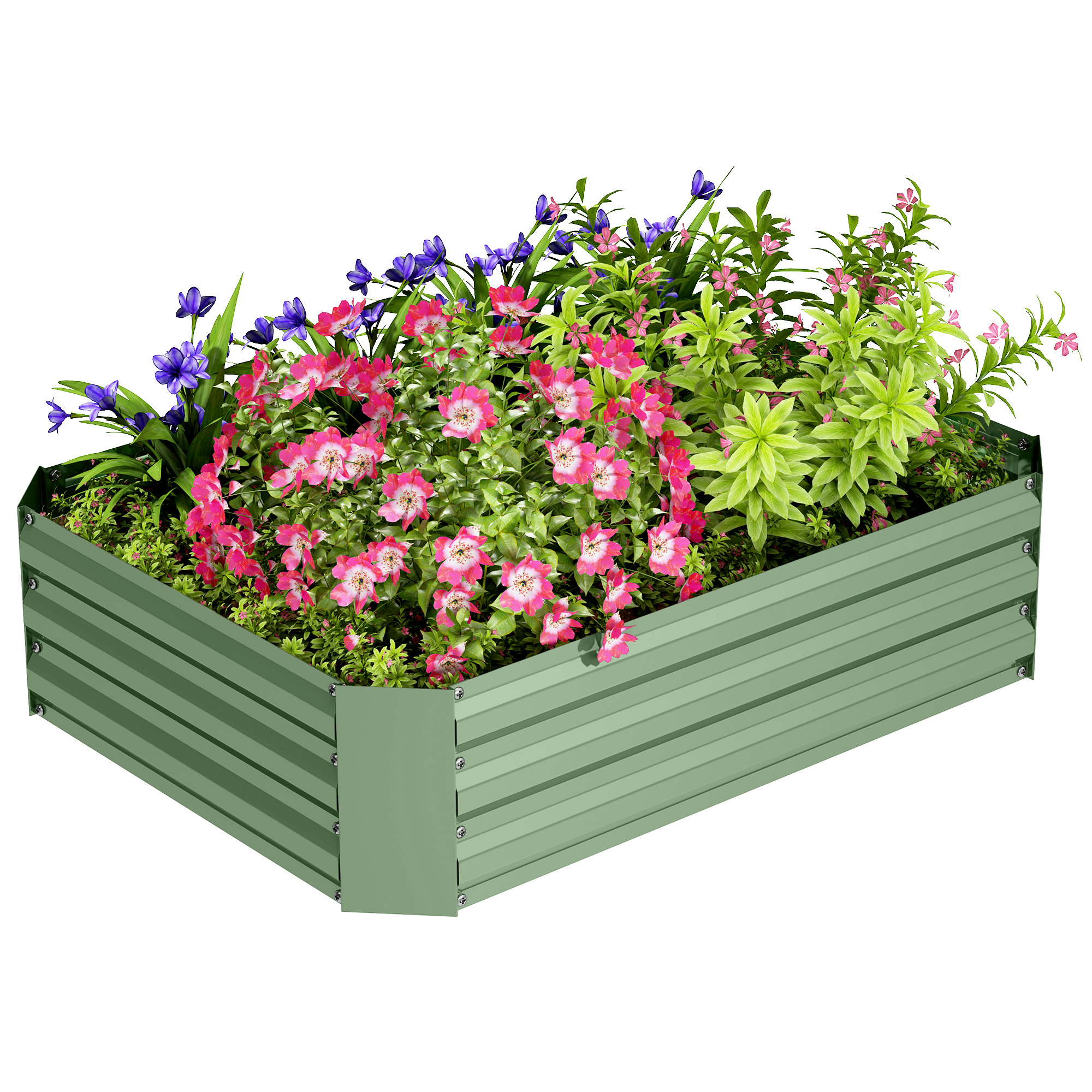 Hochbeet aus verzinktem Stahl, Gartenbeet, Pflanzkasten für Garten, Blumenkasten, 120 x 90 x 30 cm, Dunkelgrün Hochbeet aus verzinktem Stahl, Gartenbeet, Pflanzkasten für Garten, Blumenkasten, 120 x 90 x 30 cm, Dunkelgrün