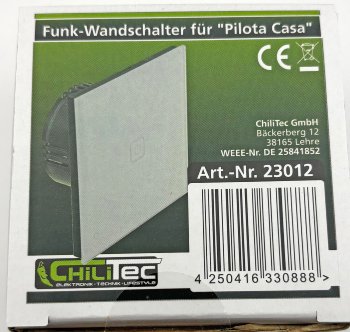 Funk-Wandschalter für "Pilota Casa", IP20, 230V, 2300W, Touch-Bedienung