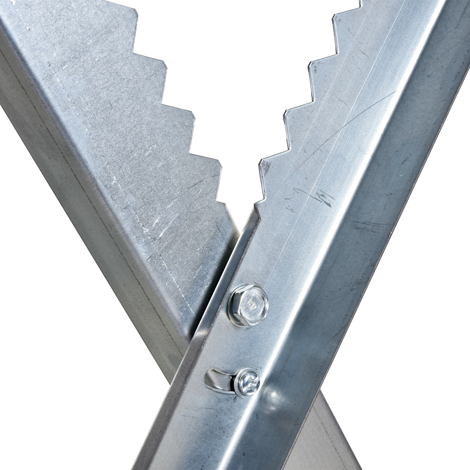 Kettensägebock Sägebock zusammenklappbar Sägegestell für Brennholz Silber Metall 83 x 83 x 79 cm