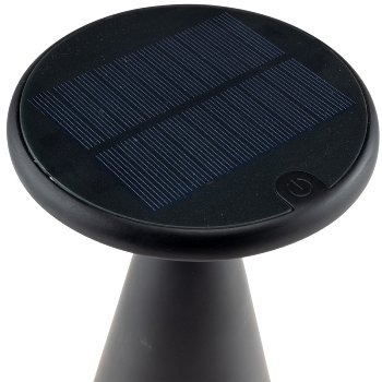 LED Solar-Tischleuchte "Foco Sol", 2700K, IP44, dimmbar, 20cm, matt schwarz