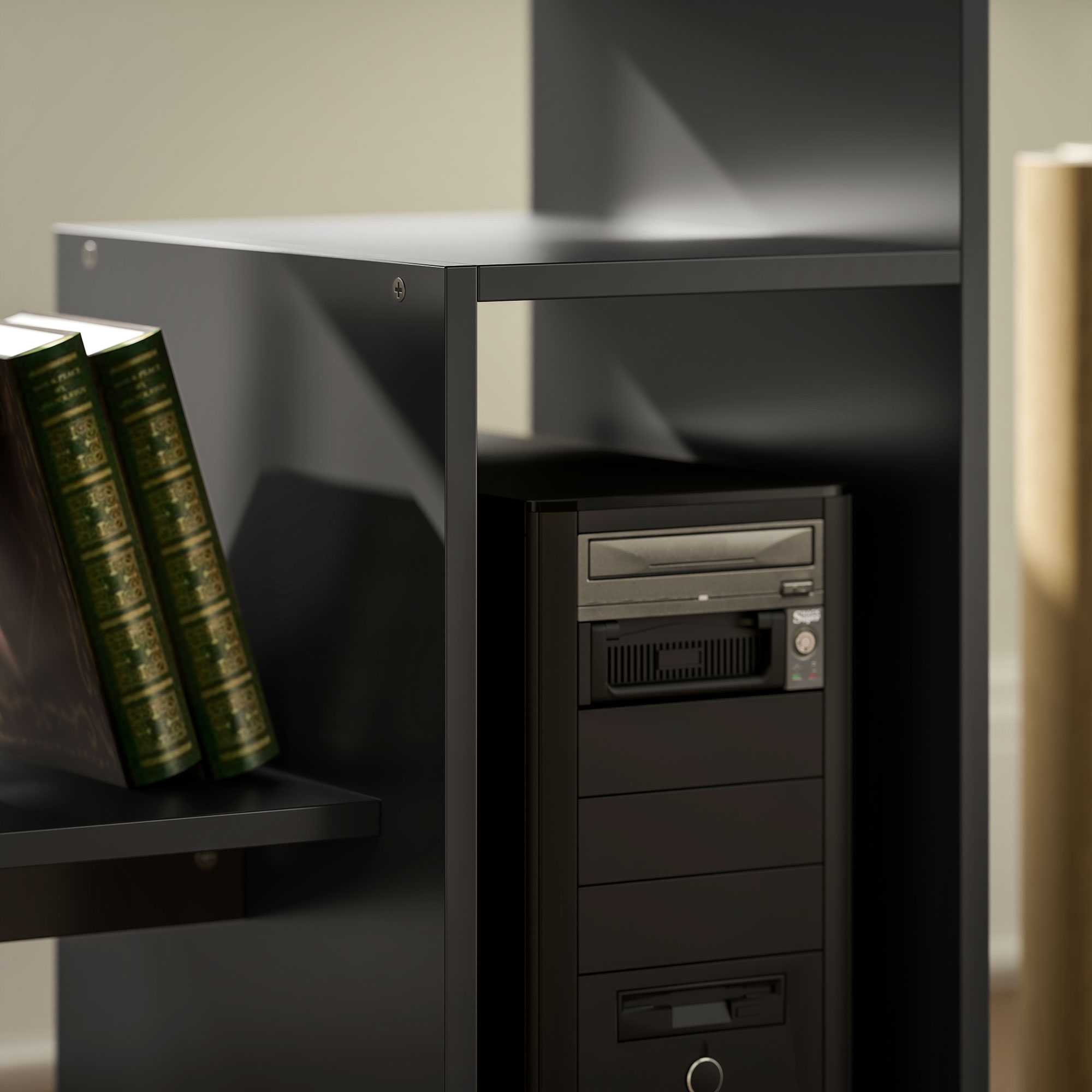 Computertisch, Schreibtisch, Spanplatte, Metall, 80 x 45 x 75 cm, Schwarz