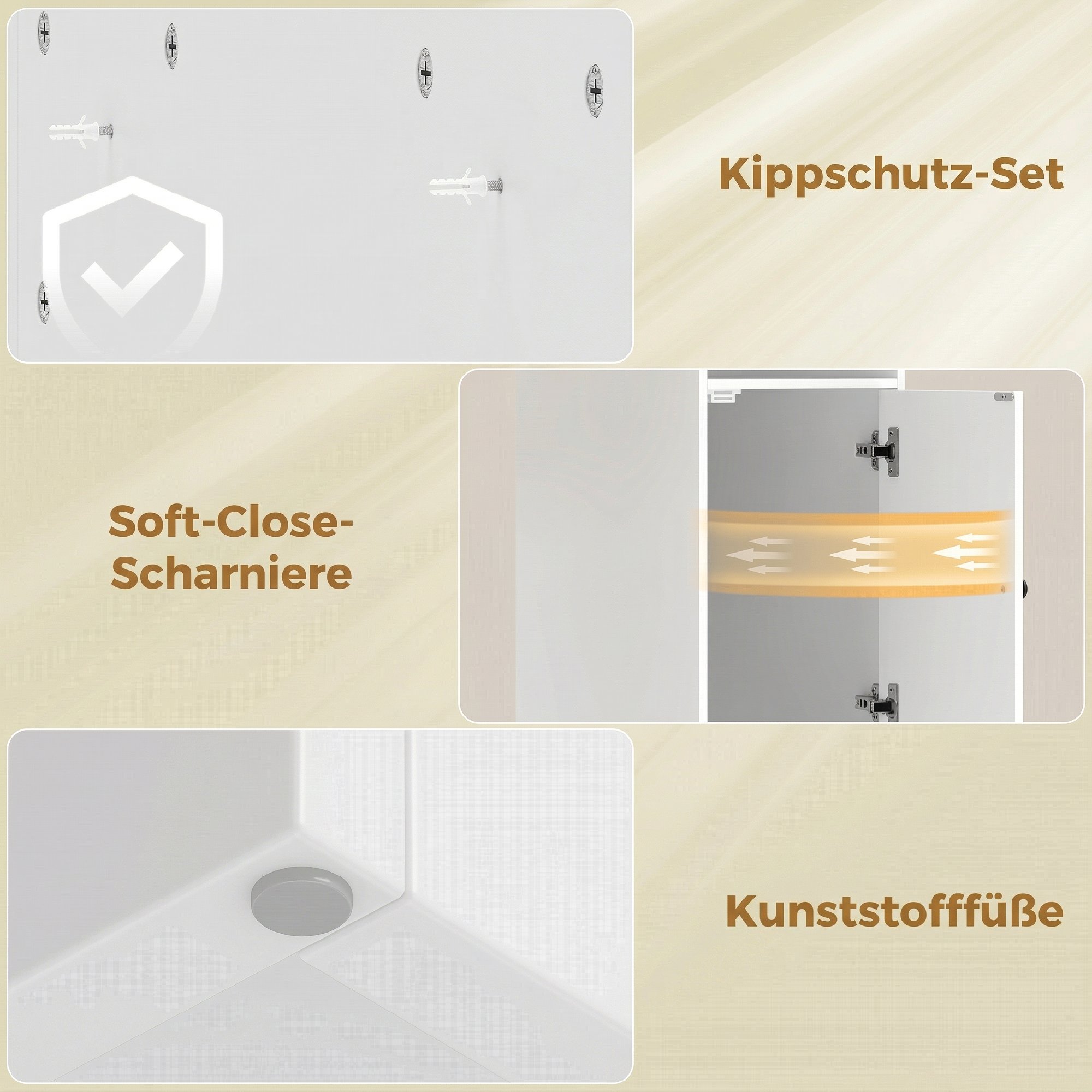 Schrank über der Waschmaschine mit Soft-Close-Scharnieren, moderner Bad-Organizer über der Toilette mit offenen Ablagefächern