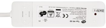 Schutzkontakt-Steckdosenleiste 3-fach / 3600W, 2m Kabel, weiß, Flachstecker