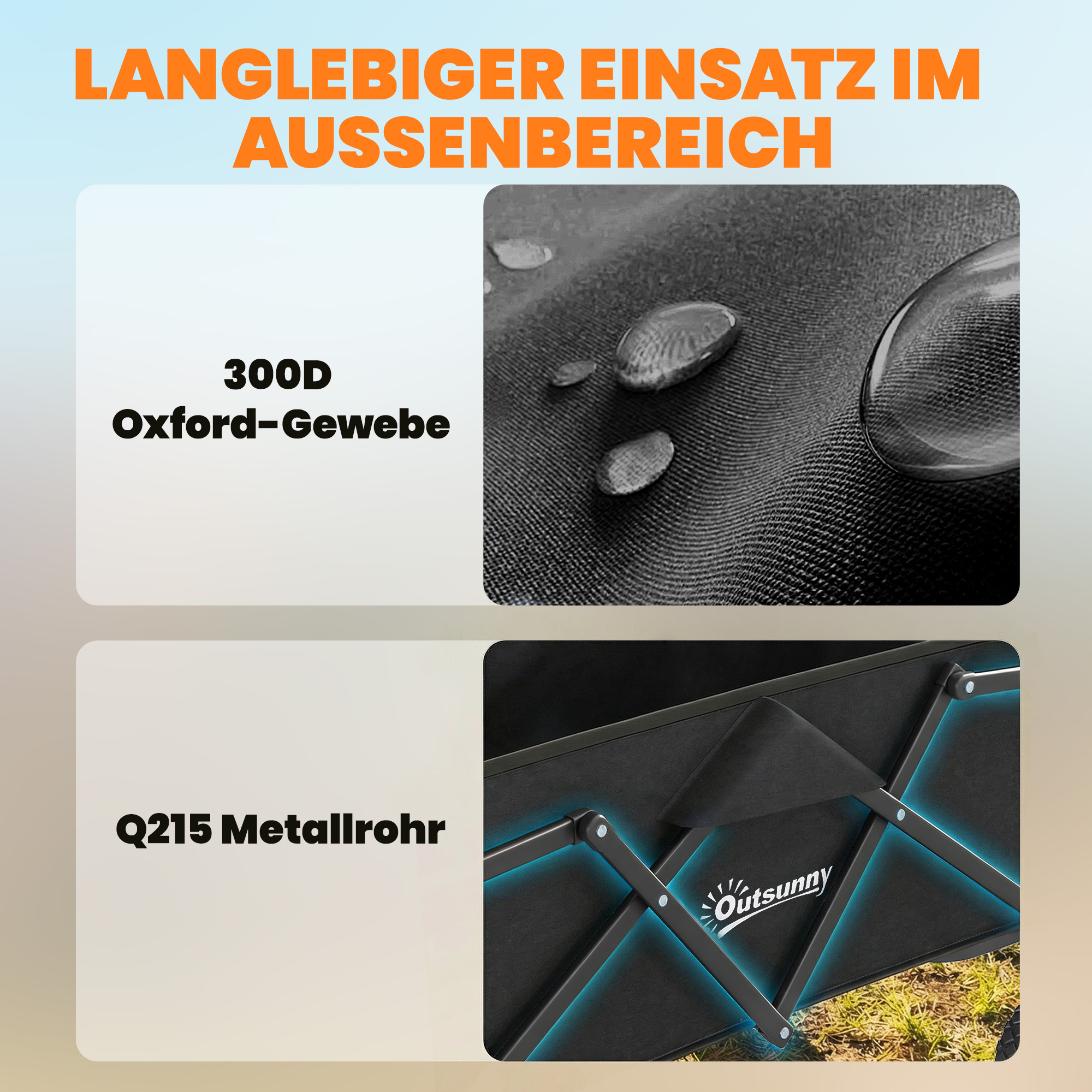 Bollerwagen faltbarer Handwagen Gartenwagen Transportwagen mit Griff Verstellbarer Griffhöhe Getränkehalter Schwarz