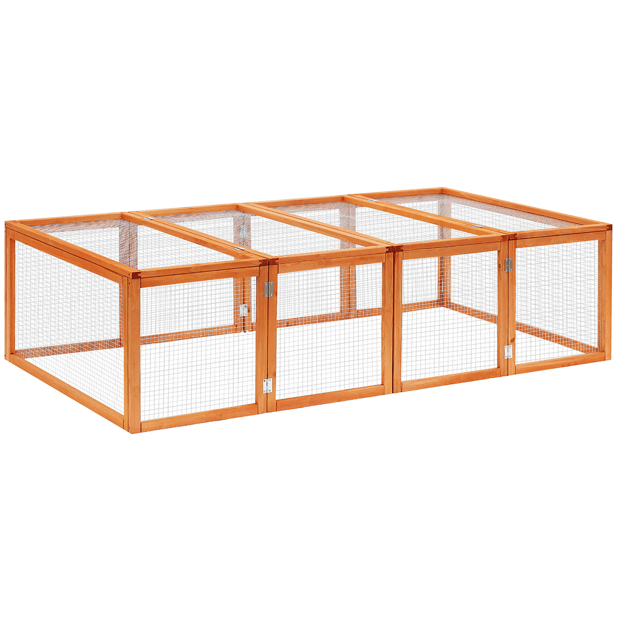 Hasenstall Kaninchenstall aus Holz Winterfest Kaninchenkäfig mit aufklappbar Dach 181x100x48 cm Kleintierstall Hasenkäfig für Kleintiere Kaninchen Meerschweinchen Indoor Outdoor Natur