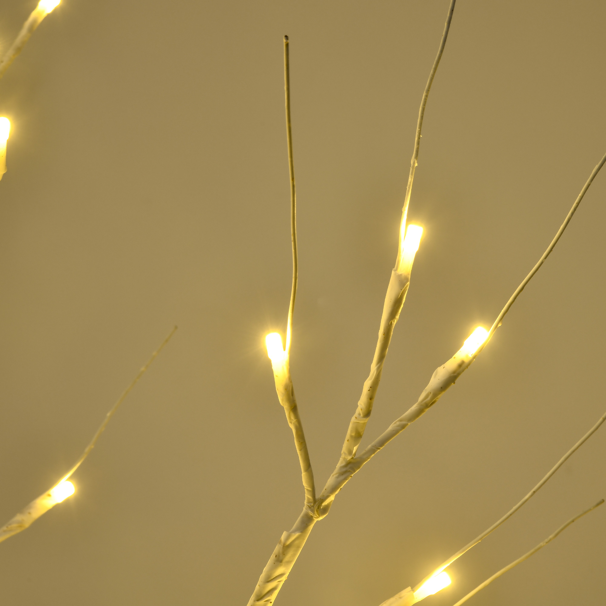 Kunstbaum, Kunstbirke, mit LED-Beleuchtung, warmweiß, realistische, weiße Rinde, 17L x 17B x 120H cm