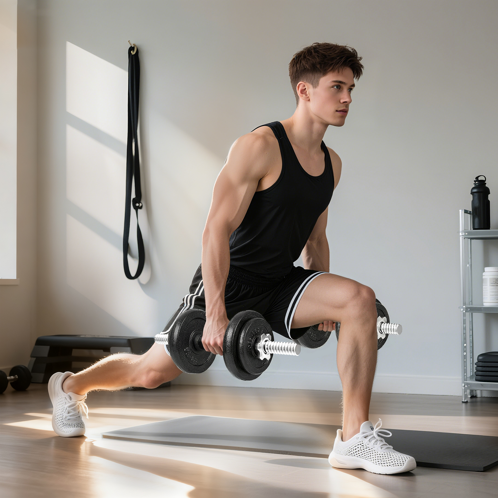 Hantelset 2-in-1 Kurzhanteln Langhanteln verstellbar bis 20 KG mit rutschfestem Griff für Krafttraining Zuhause Grau