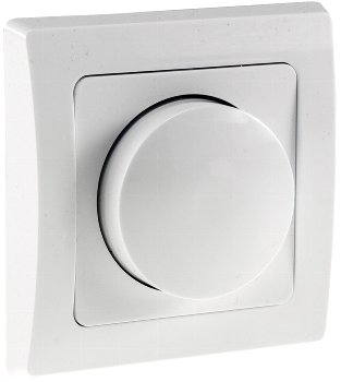 DELPHI Dimmer für elektronische Trafos / 250V~/ 300W, inkl. Rahmen, UP, weiß