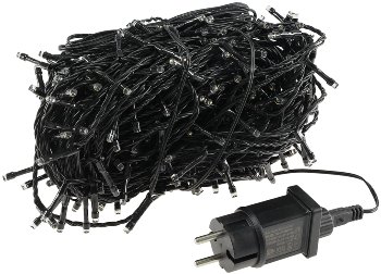 LED Aussen-Lichterkette "CT-ALK400" 40m, warmweiß, Kabel schwarz, IP44, 400 LEDs