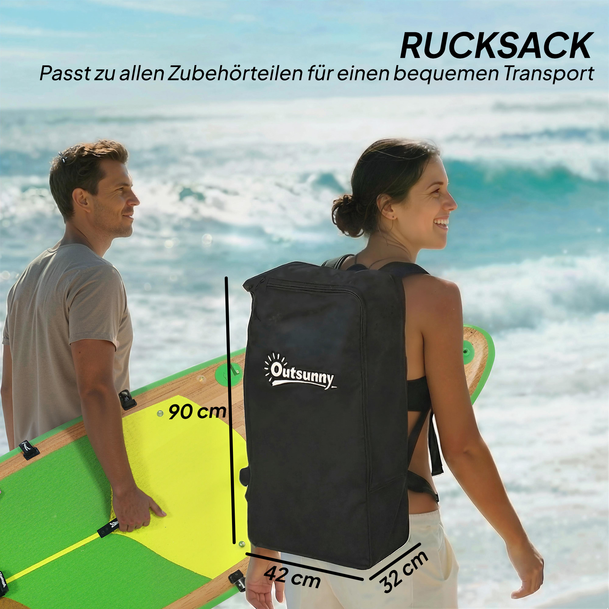 Stand Up Paddling Board Set Aufblasbar 335cm SUP Board mit Kajak Sitz, Verstellbares Doppel-Paddel Fußschlaufe