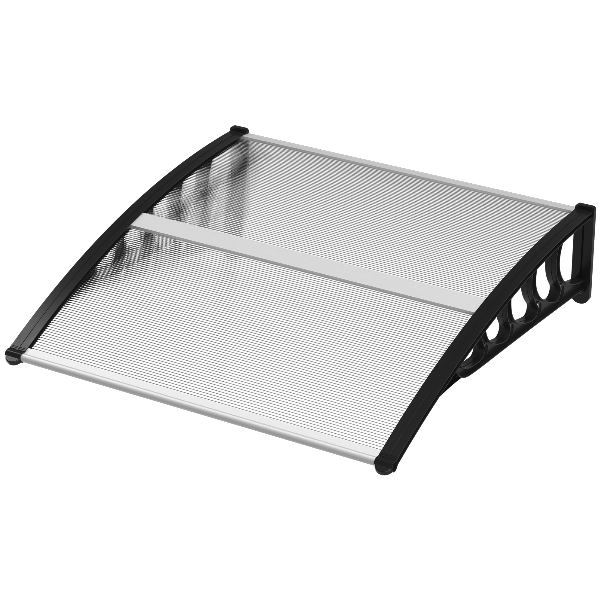 Vordach für Haustür/Fenster, wetterfest, transparent, Aluminium/Polycarbonat, 103x96,5x27cm, Schwarz Vordach für Haustür/Fenster, wetterfest, transparent, Aluminium/Polycarbonat, 103x96,5x27cm, Schwarz