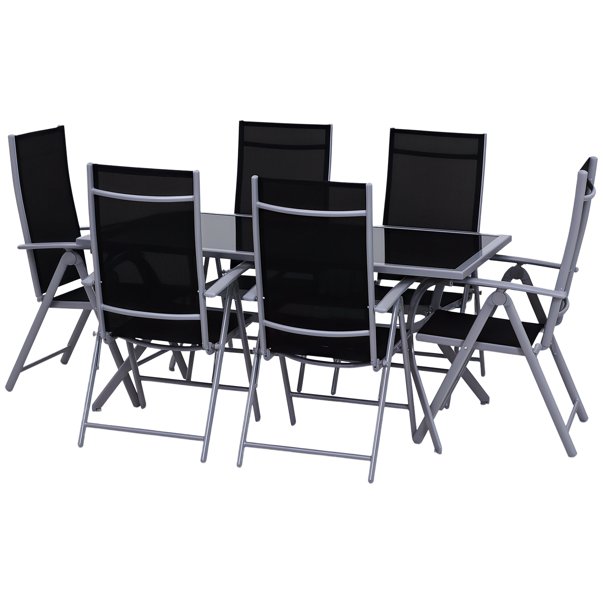 Sitzgarnitur für 6 Personen Sitzgruppe Gartengarnitur Gartenset Gartenmöbel Alu