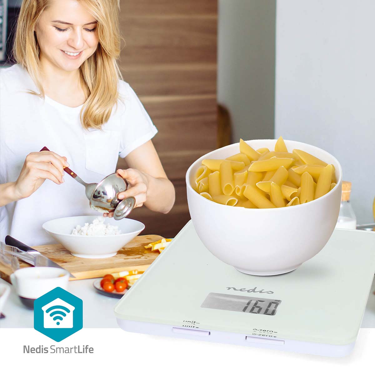 SmartLife Küchenwaage | Bluetooth | Glas / Kunststoff | Weiss