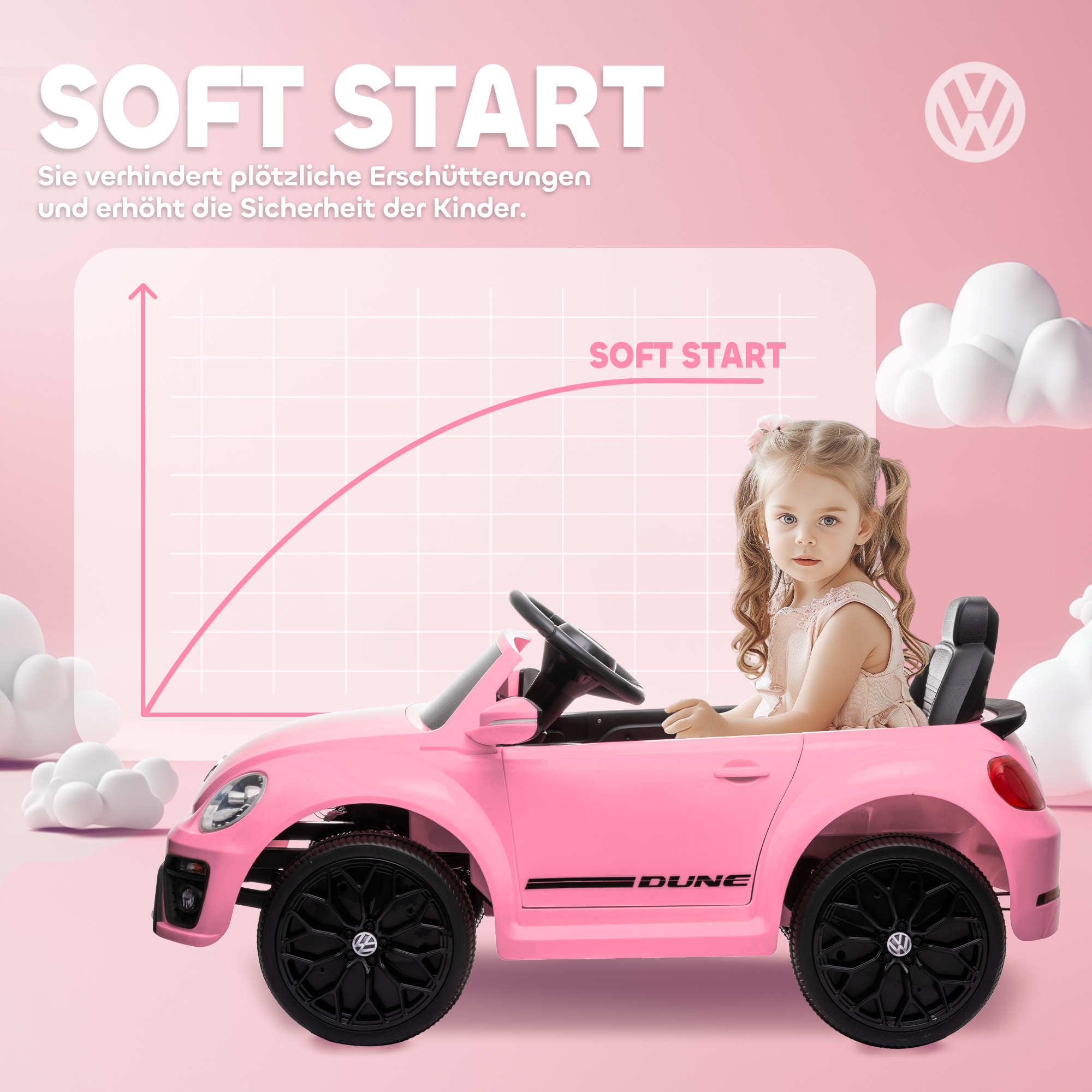 Kinderfahrzeug VW Käfer, rosa