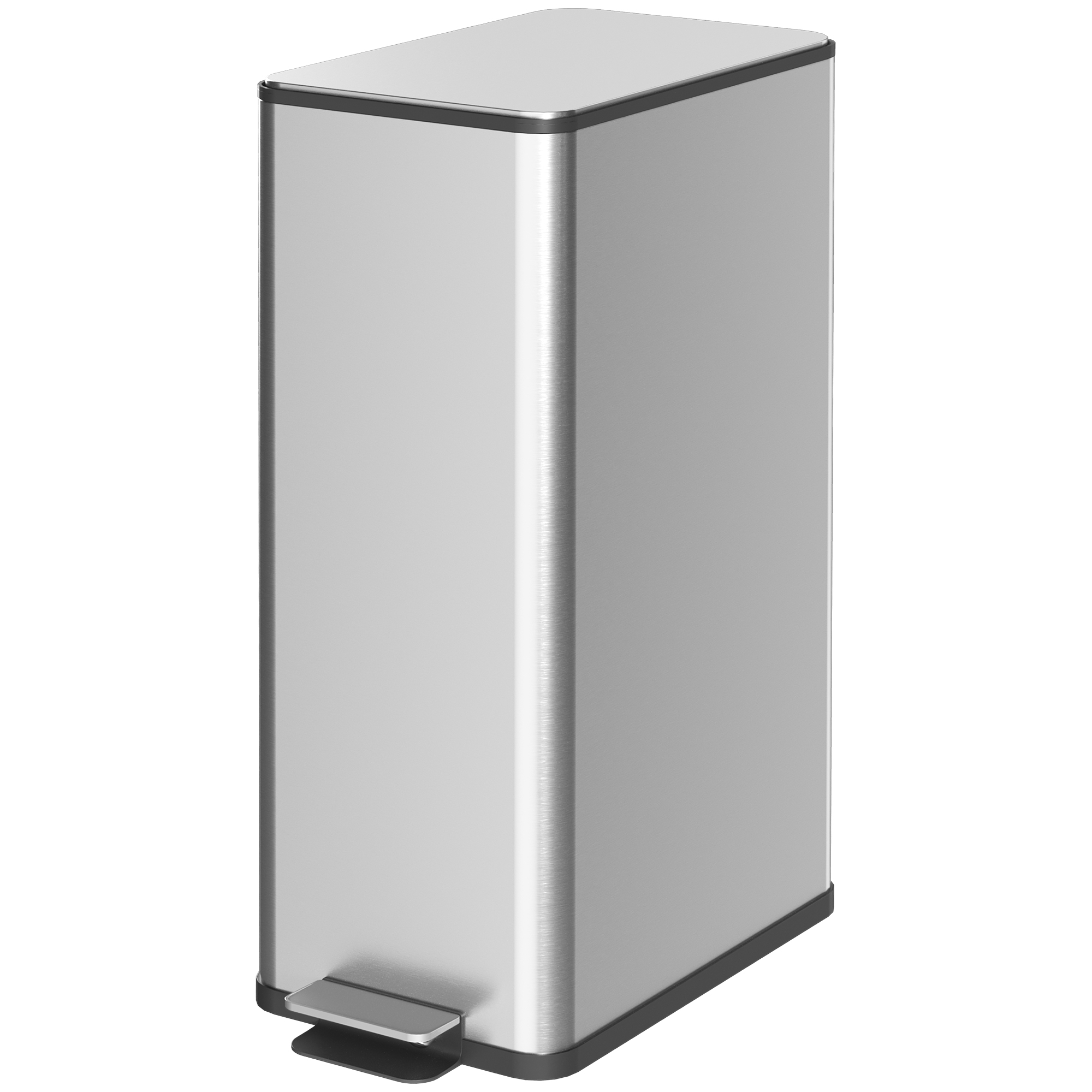 Mülleimer 20L, Soft-Close-Deckel, Deodorant-Fach, Fingerabdrucksicher, Edelstahl, Silber