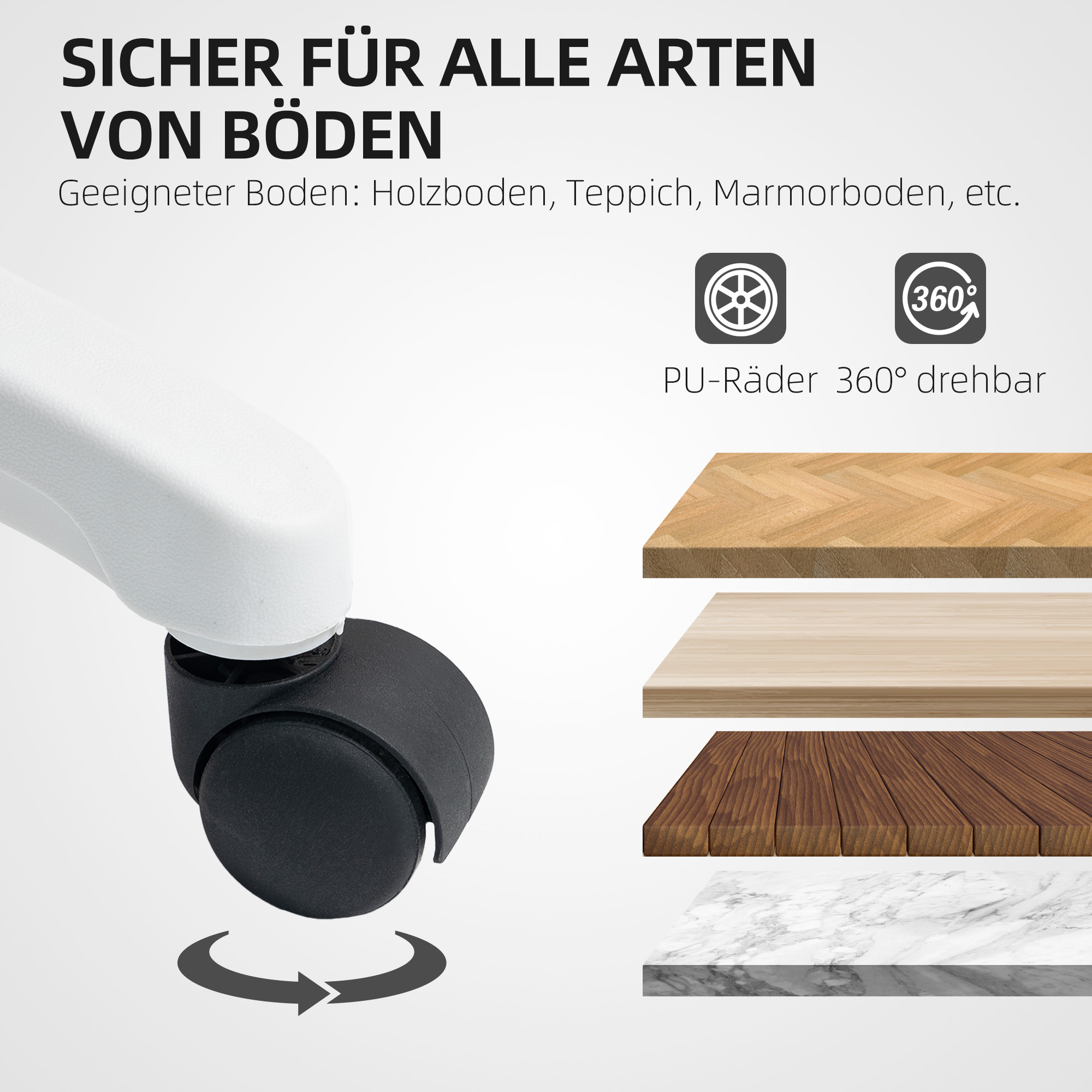 Ergonomischer Bürostuhl mit Netzstoff-Rückenlehne, höhenverstellbar, klappbare Armlehnen, 5 Rollen, Wippfunktion, Grau