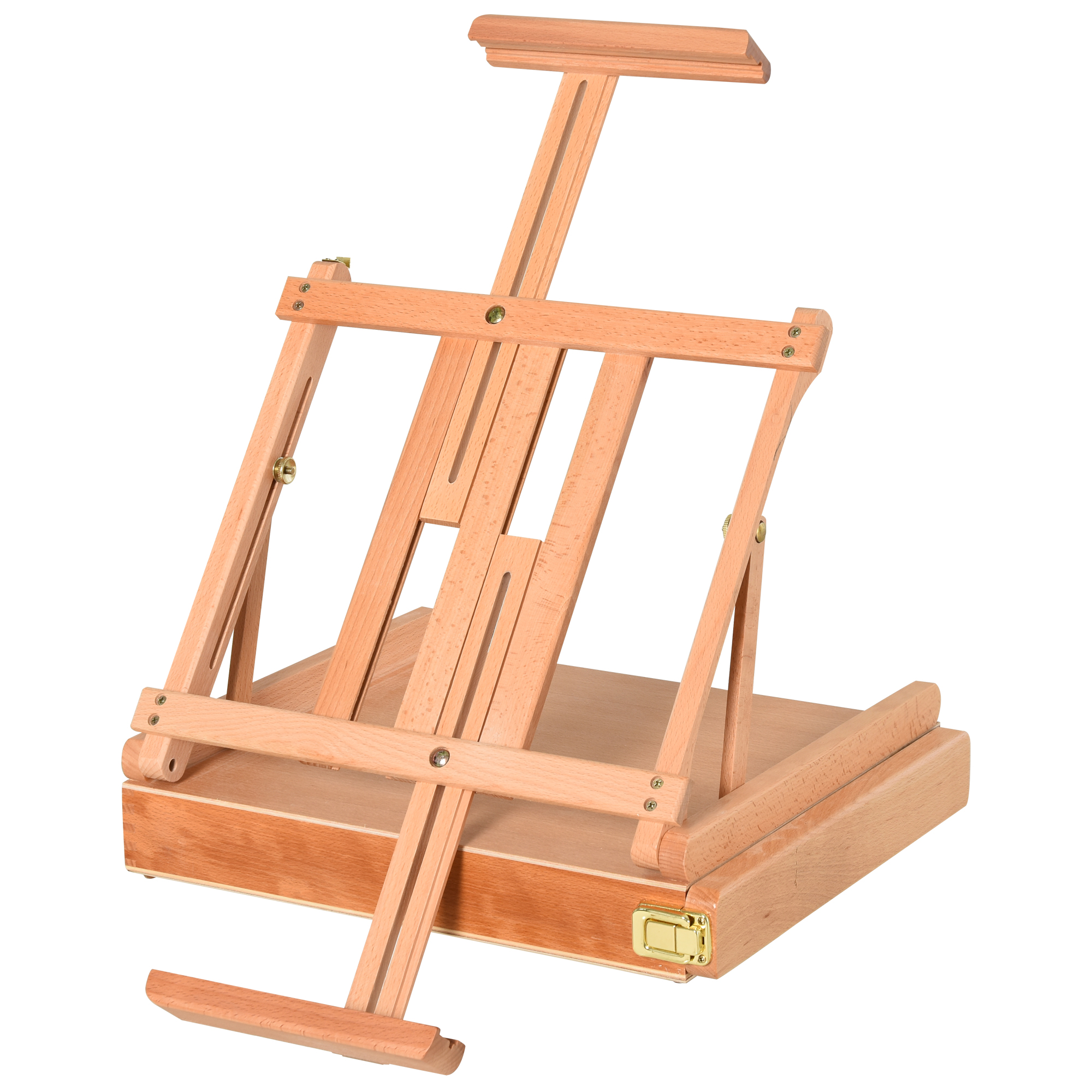 Staffelei Keilrahmen Kofferstaffelei Atelierstaffelei Winkelverstellbar Faltbar mit Schublade Buchenholz Natur 42 x 36 x 12,5 cm Staffelei Keilrahmen Kofferstaffelei Atelierstaffelei Winkelverstellbar Faltbar mit Schublade Buchenholz Natur 42 x 36 x 12,5 cm