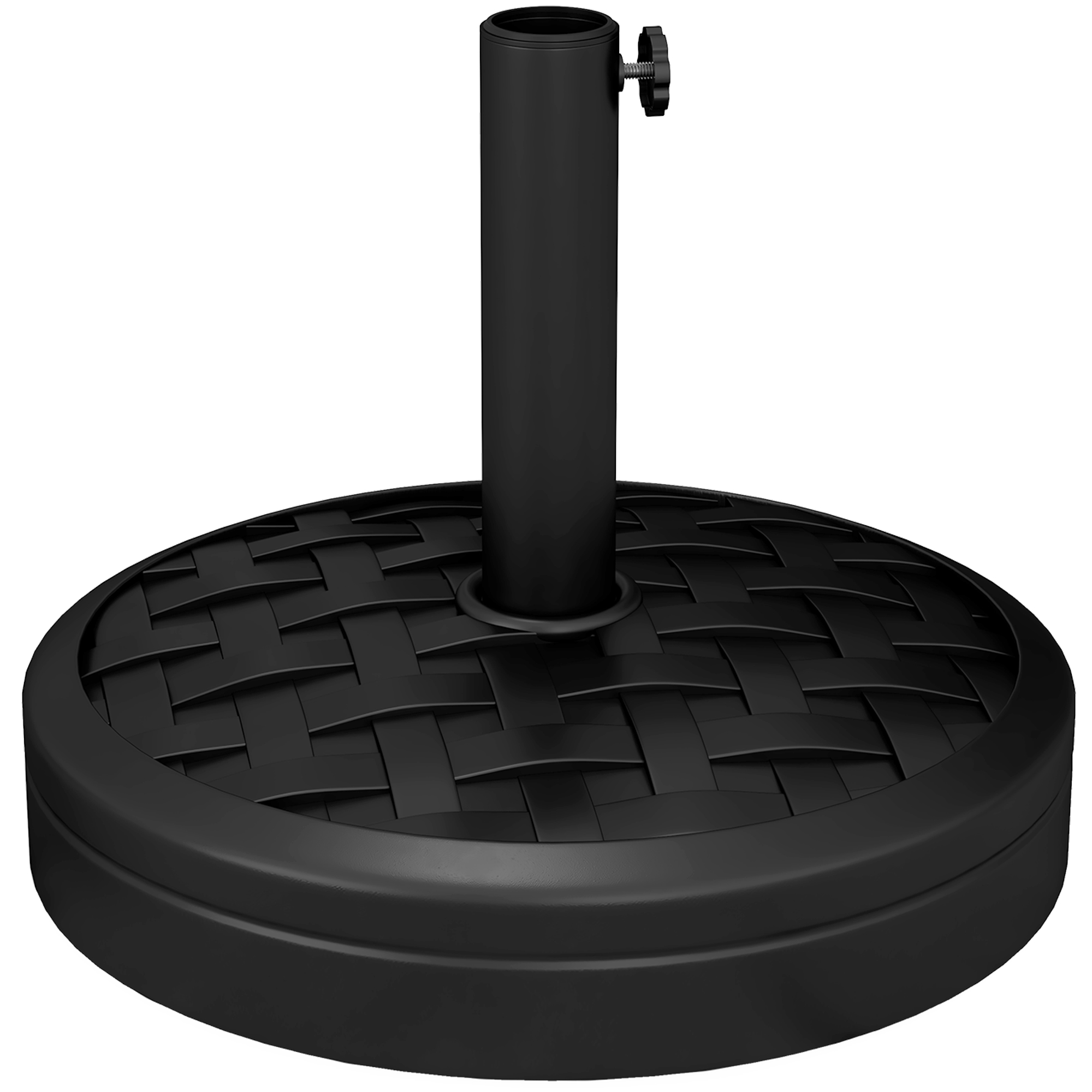 Sonnenschirmständer aus Beton 18 kg Schirmständer, Rund Schirmhalter für Sonnenschirm 32/38/48mm Schwarz