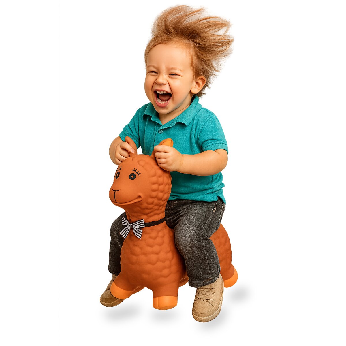 Hüpftier Lama HoppyDoo braun mit Pumpe Hüpftier Lama HoppyDoo braun mit Pumpe