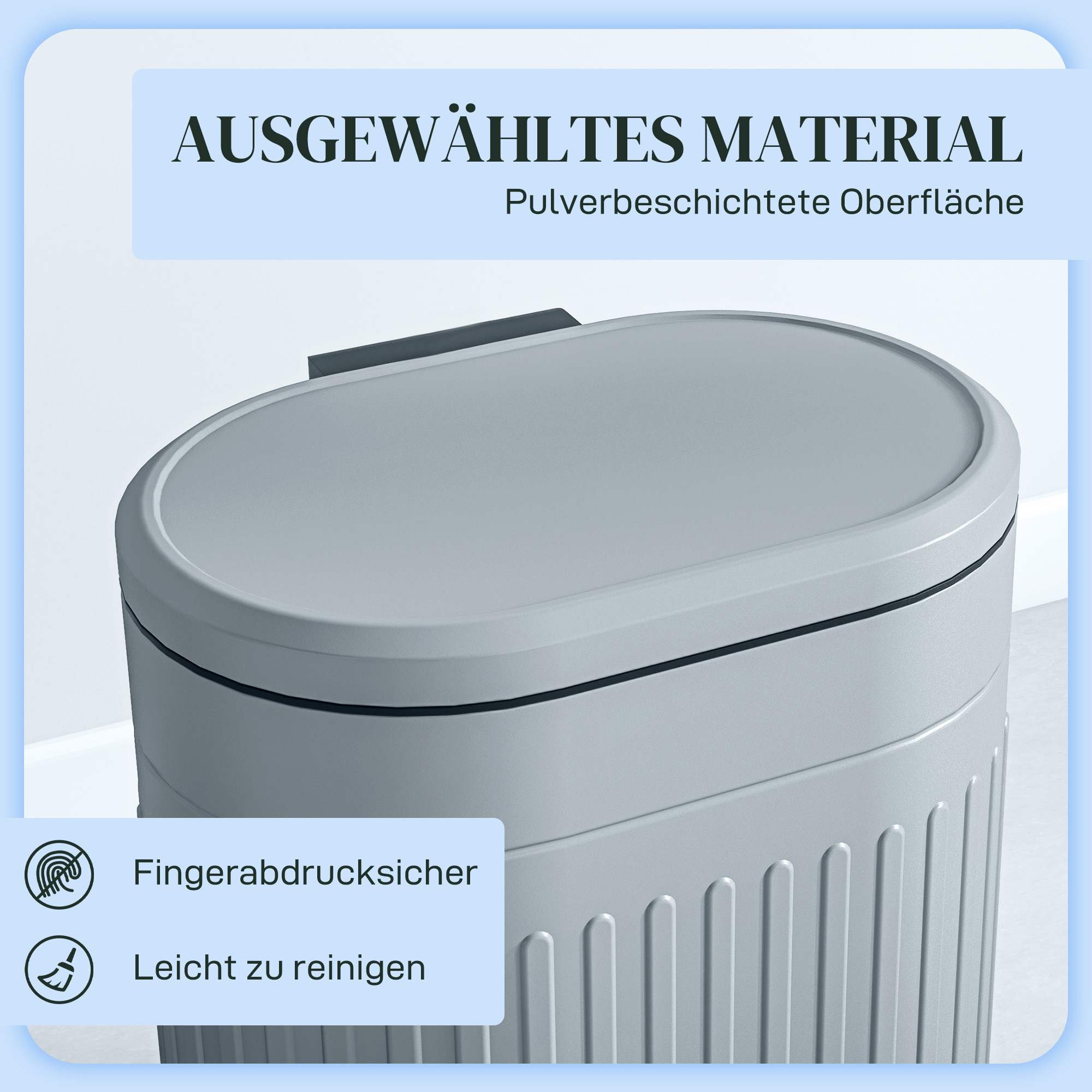 Mülleimer 20l Treteimer mit Deckel Fußpedal herausnehmbarem Inneneimer Soft-Close-Funktion 36,5 x 31,2 x 45 cm, Grau