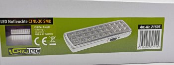 LED Notleuchte "CTNL-30 SMD" 205x65x30mm, Lithium Akku 3,7V/1200mAh, nur 2W