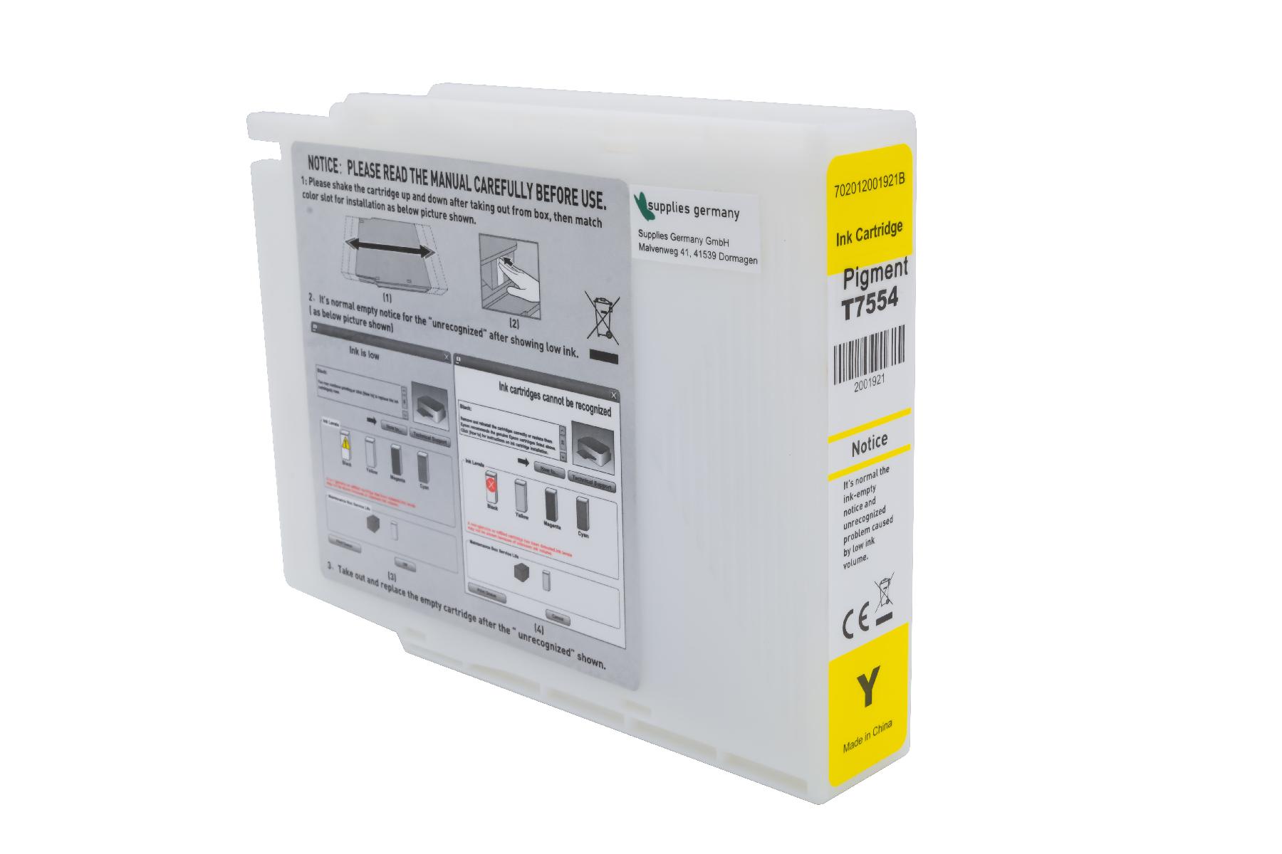 T7554 alternativ Tinte yellow für Epson / C13T755440 / 39ml