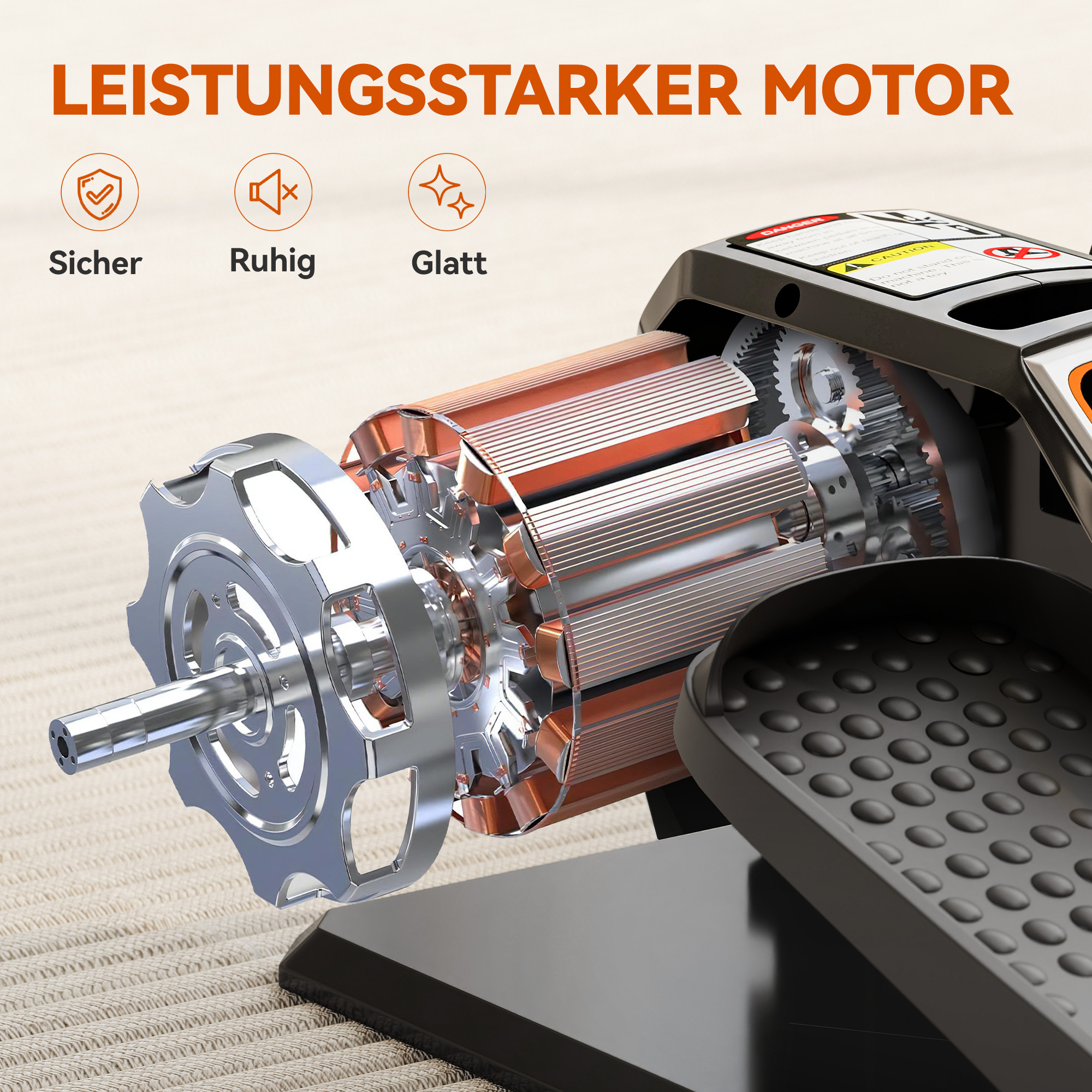 elektrischer Ellipsentrainer, Pedalgerät mit 12 anpassbaren Geschwindigkeiten, tragbar, leicht, Fernbedienung, LED-Monitor, Stahl, Kunststoff, Schwarz