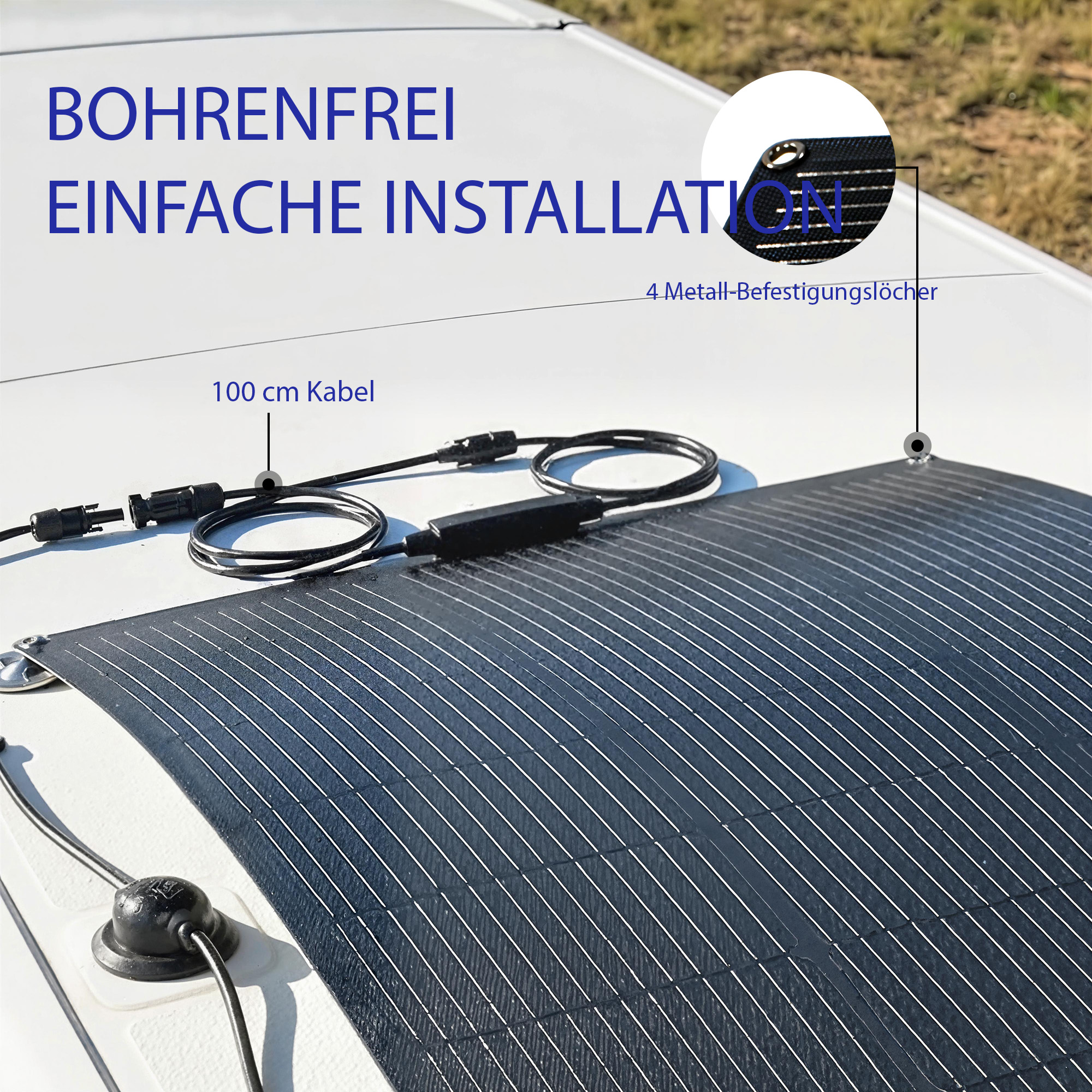 Solarpanel 100W 18V Tragbares Outdoor Solarladegerät mit  2 USB, LCD-Anzeige IP67 Wasserdicht
