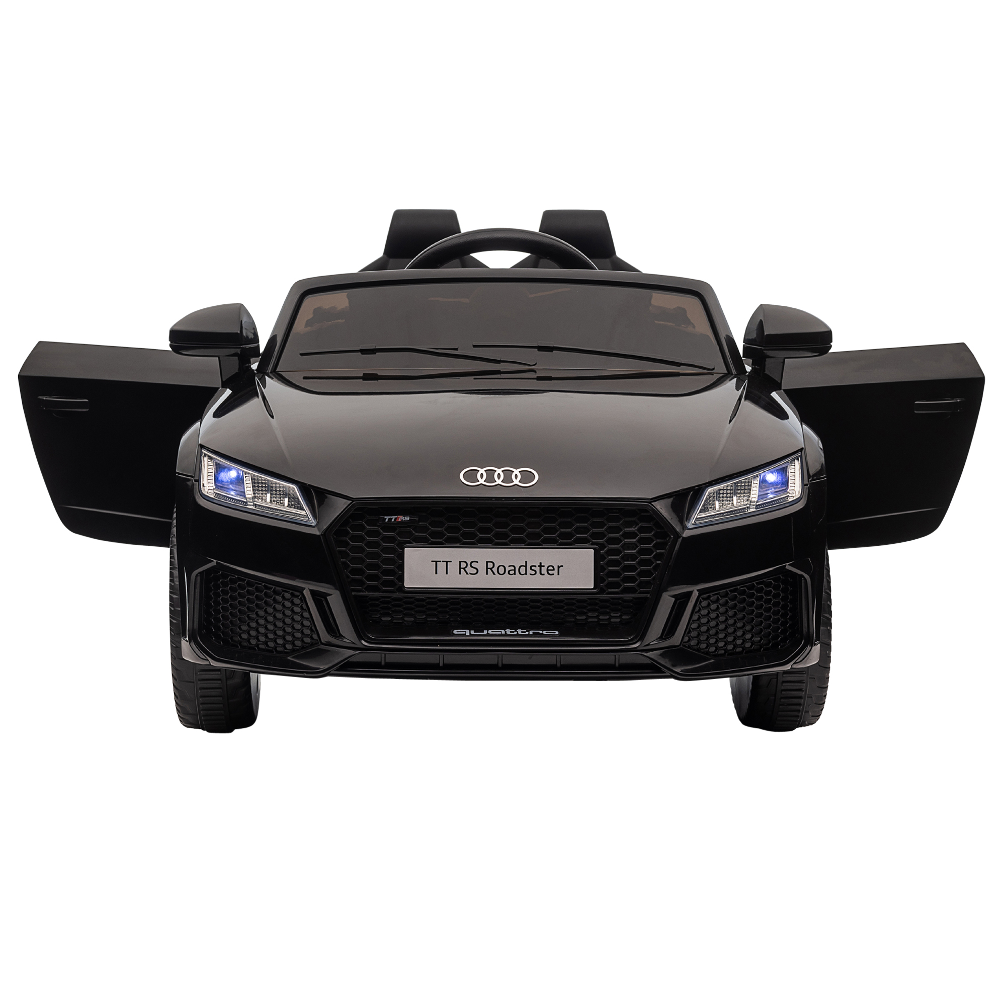 Kinderfahrzeug Audi TT RS Roadster, 3 km/h, Fernbedienung, LED, USB, schwarz