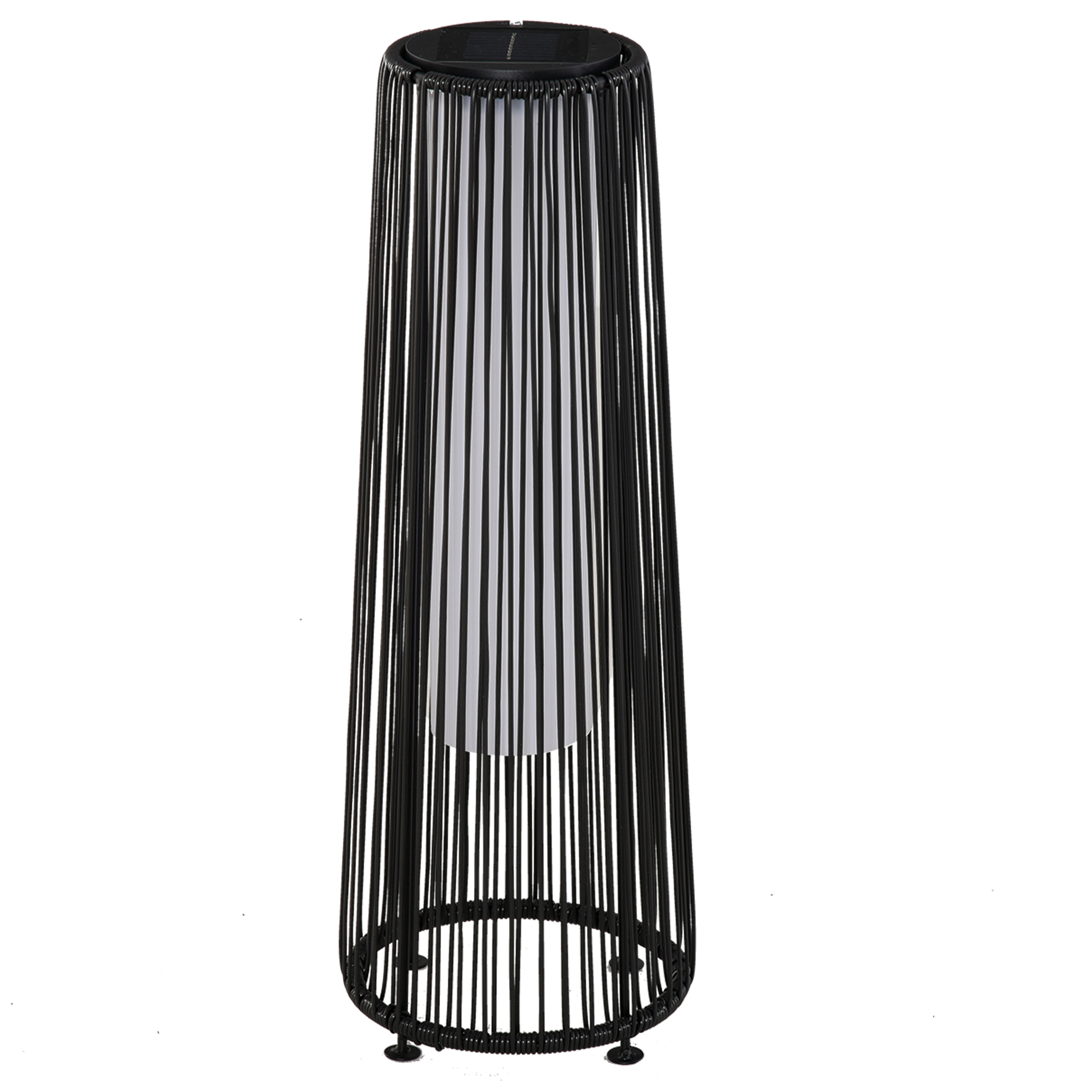 Gartenleuchte, Außenlampe, solarbetrieben, 8 Stunden Betrieb, Rattanoptik, schwarz, 21,5 x 21,5 x 61 cm Gartenleuchte, Außenlampe, solarbetrieben, 8 Stunden Betrieb, Rattanoptik, schwarz, 21,5 x 21,5 x 61 cm