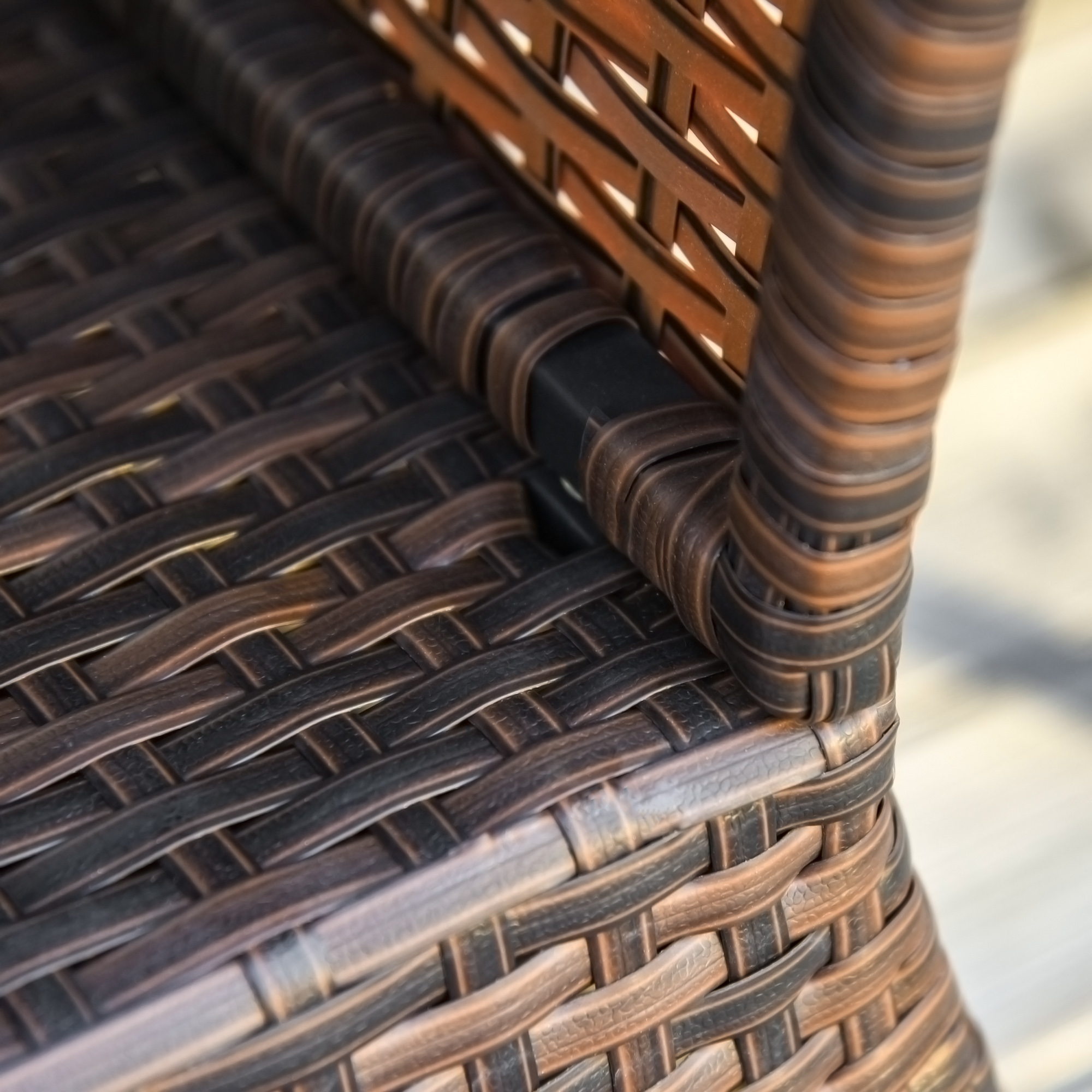 Gartentisch Beistelltisch Sonnenschirmständer Gartenmöbel Terrasse Polyrattan Braun 54 x 54 x 55 cm