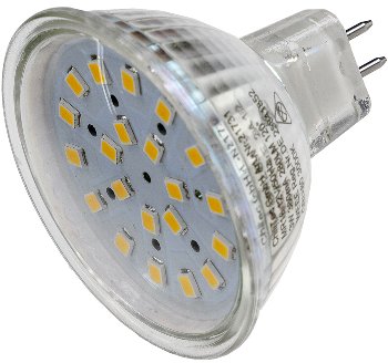 LED Strahler MR16 "H40 SMD", 120°, 3000k, 330lm, 12V/3W, warmweiß