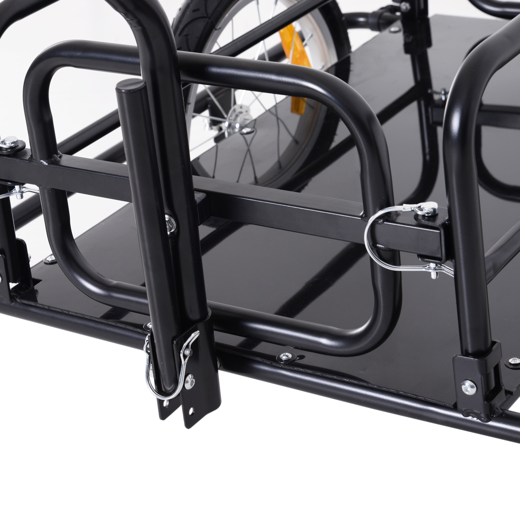 Fahrradanhänger, klappbar, Lastenanhänger mit Kupplung, Kuppler & Reflektoren Transportwagen bis 40 kg belastbar, Transportanhänger Anhänger für Camping, Einkaufen, Umzug 155 x 71,5 x 77 cm