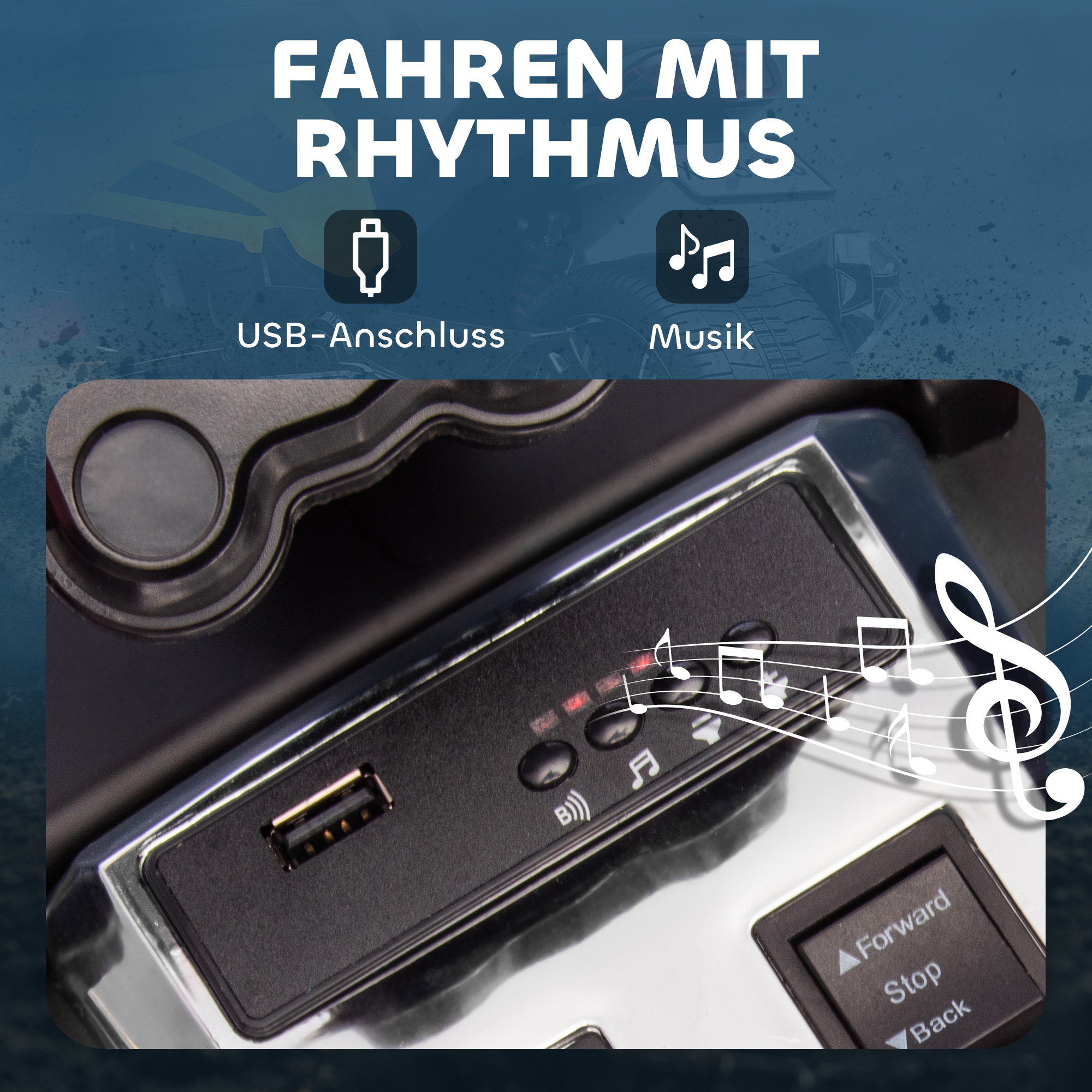 Kinderfahrzeug, Reverse-Dreirad-Design, Batteriebetrieb, MP3-Player, Hupe, 2 Geschwindigkeiten, LED-Lichter, 3-8 Jahre, Gelb
