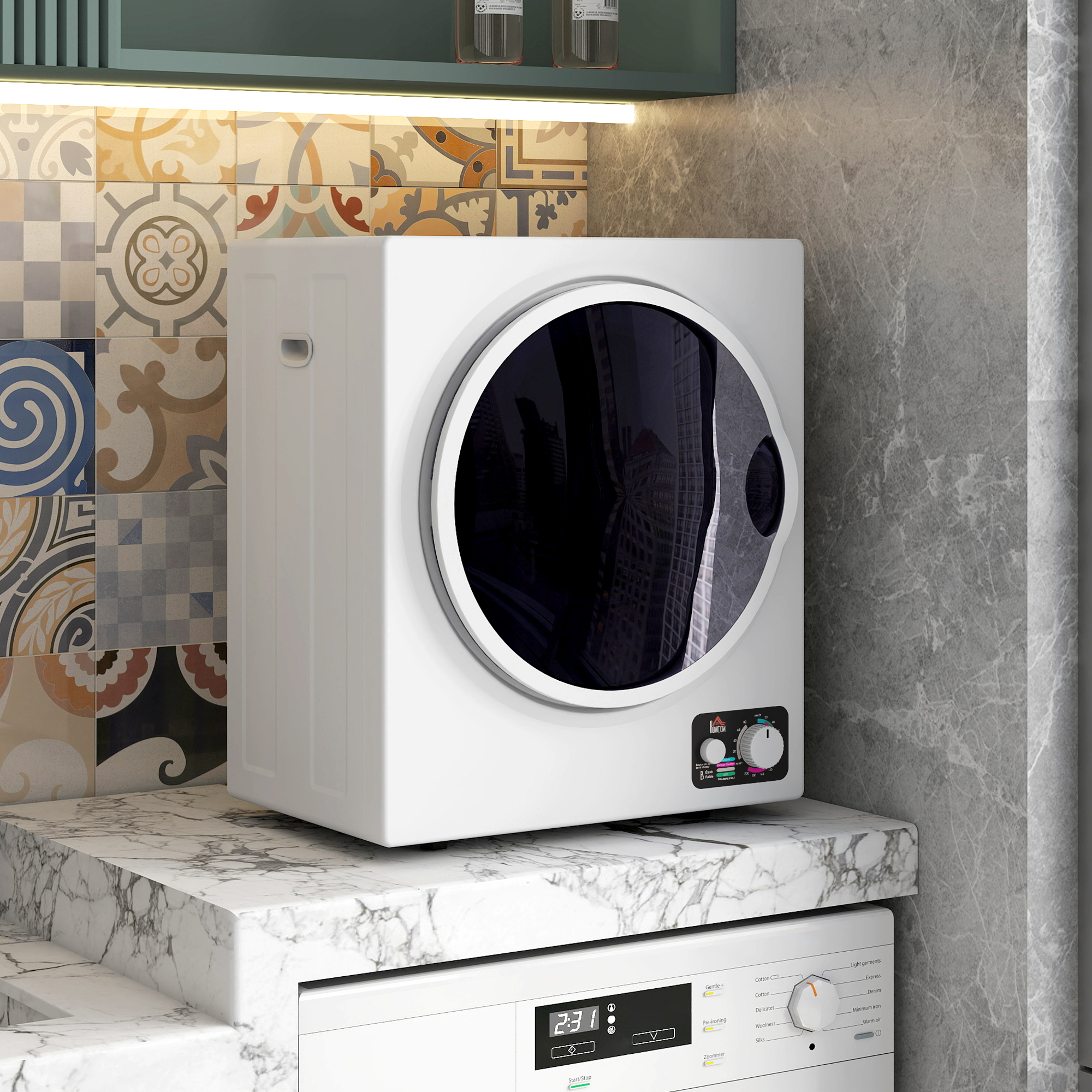 Mini Wäschetrockner 4 kg mit 4 Programme, 2 Heizstufen, Sterilisation bis zu 65? 850W für Kleidung
