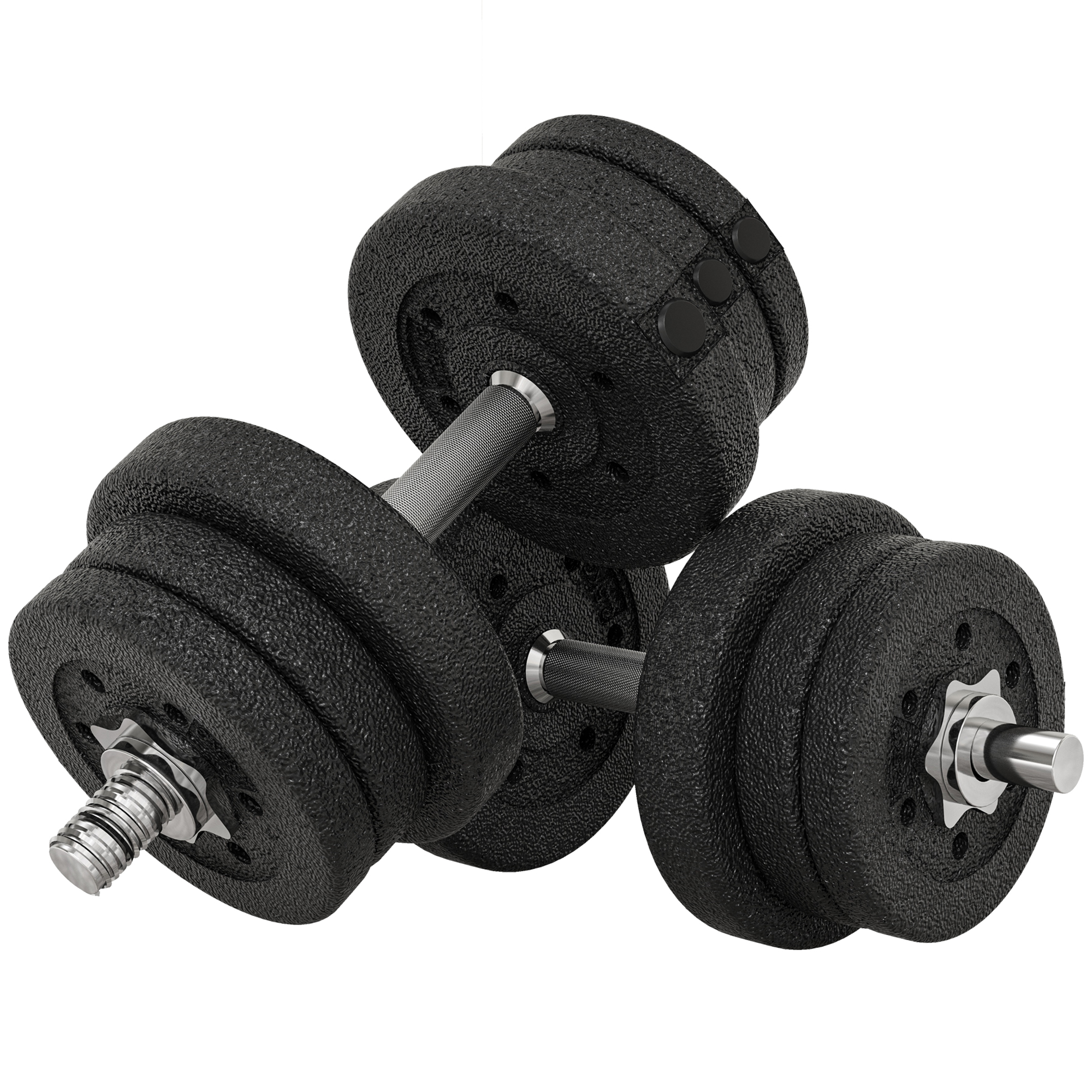Kurzhantel Set 25KG Hantelset mit Hantelscheiben für Zuhause Büro Fitnessstudio Stahl Kunstleder Schwarz