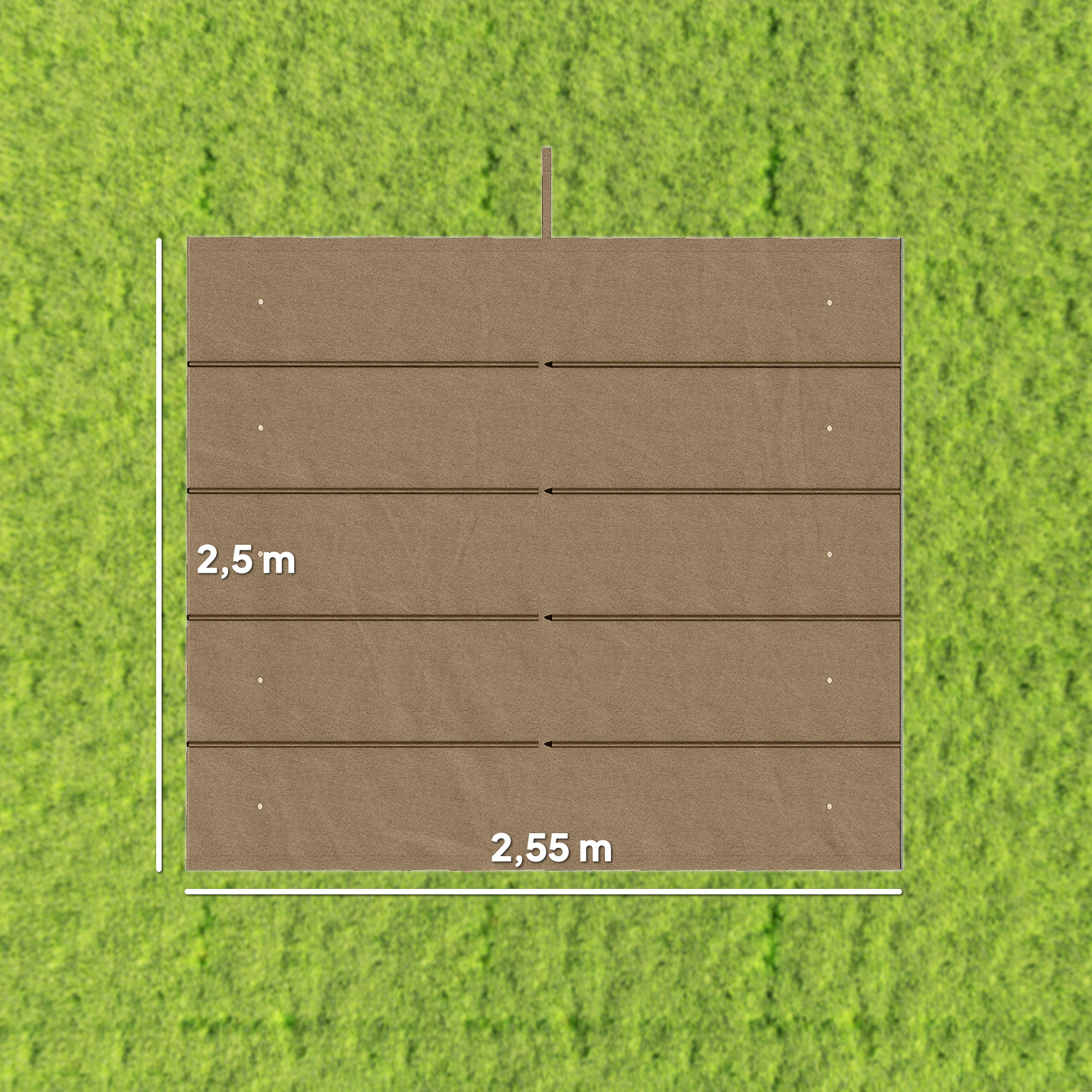Ersatzdach für 3 x 3 m Pergola, einziehbar, mit Regenabflusslöchern, wetterfest, Polyester, Braun